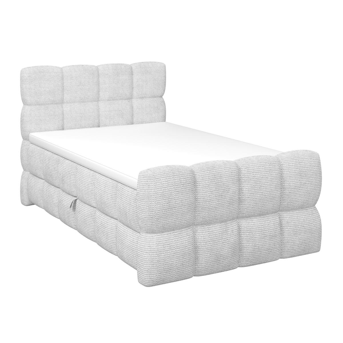 BOXSPRINGBETT inkl. Bettkasten 120x220 - Grauweiß/Schwarz, Trend, Holz/Holzwerkstoff (120/220cm) - Sembella
