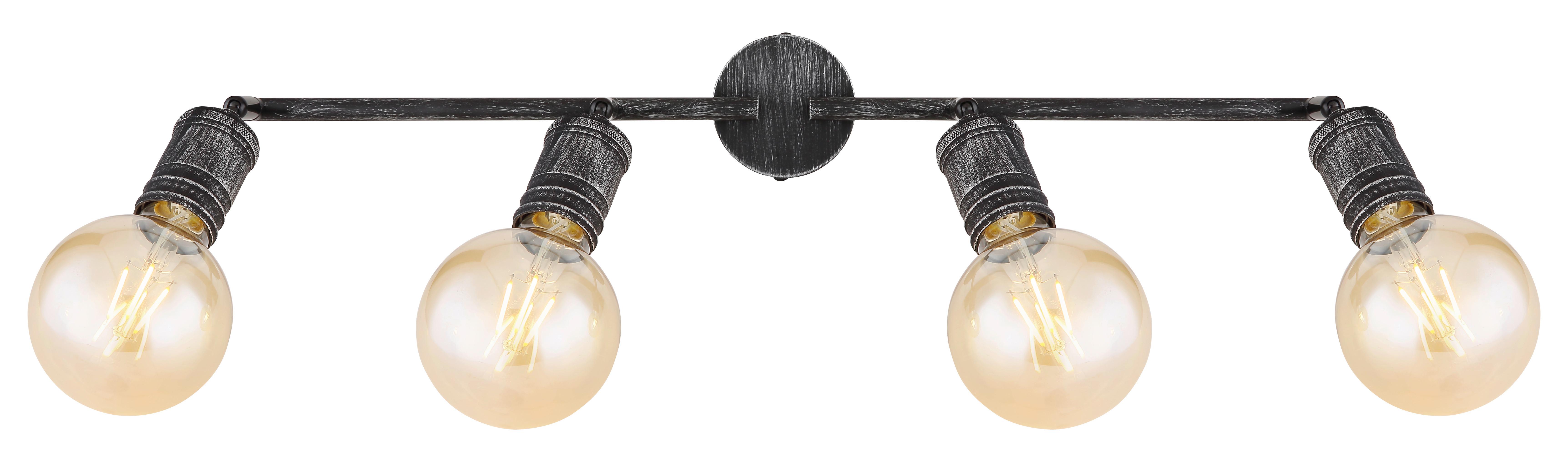 Strahler 4-Flammig verstellbar L: 60 cm - Nickelfarben, Basics, Metall (60/8/11cm) - Globo