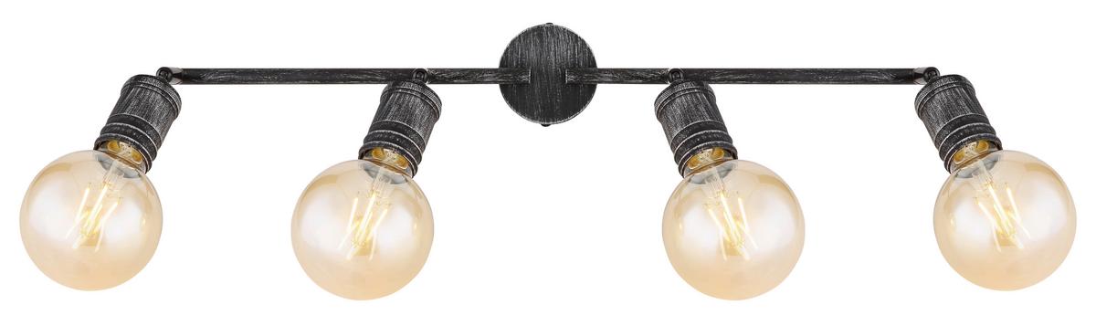 Strahler 4-Flammig verstellbar L: 60 cm - Nickelfarben, Basics, Metall (60/8/11cm) - Globo