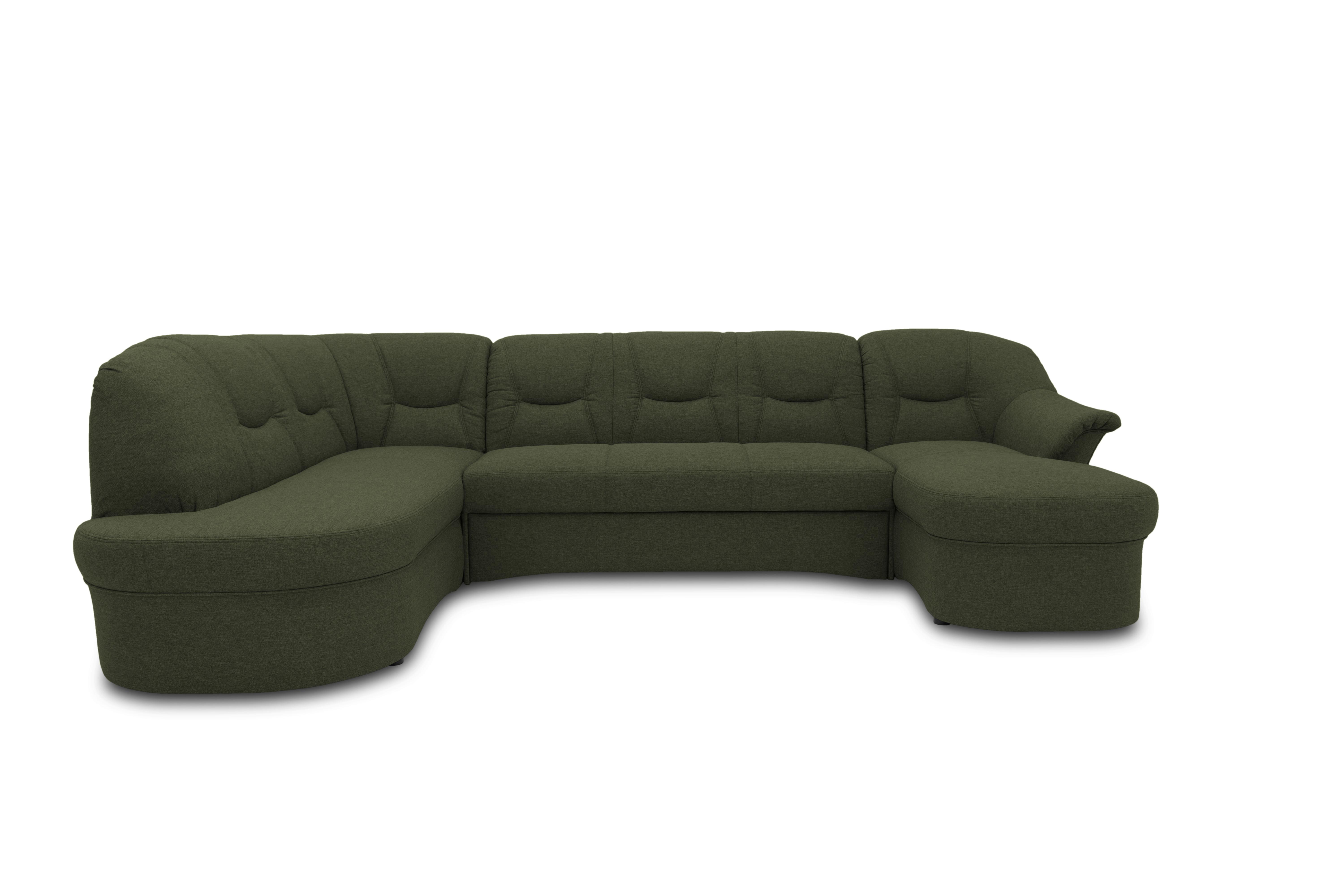 Wohnlandschaft Sarafina Grün - Schwarz/Grün, KONVENTIONELL, Textil (180/295/146cm) - MID.YOU