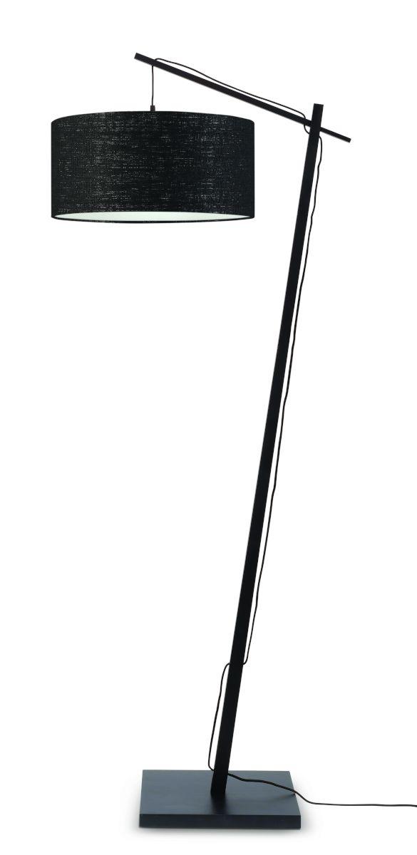 Stehlampe Andes Schwarz Mit Fußschalter - Schwarz, Design, Naturmaterialien/Textil (47/176/23cm) - Good & Mojo