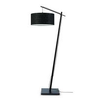 Stehlampe Andes Schwarz Mit Fußschalter - Schwarz, Design, Naturmaterialien/Textil (47/176/23cm) - Good & Mojo