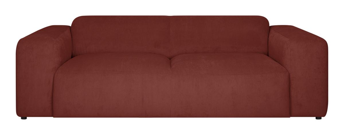 3-sitzer-sofa Hannah Rot B: 247 Cm - Rot/Schwarz, Design, Textil (247/75/104cm) - MID.YOU
