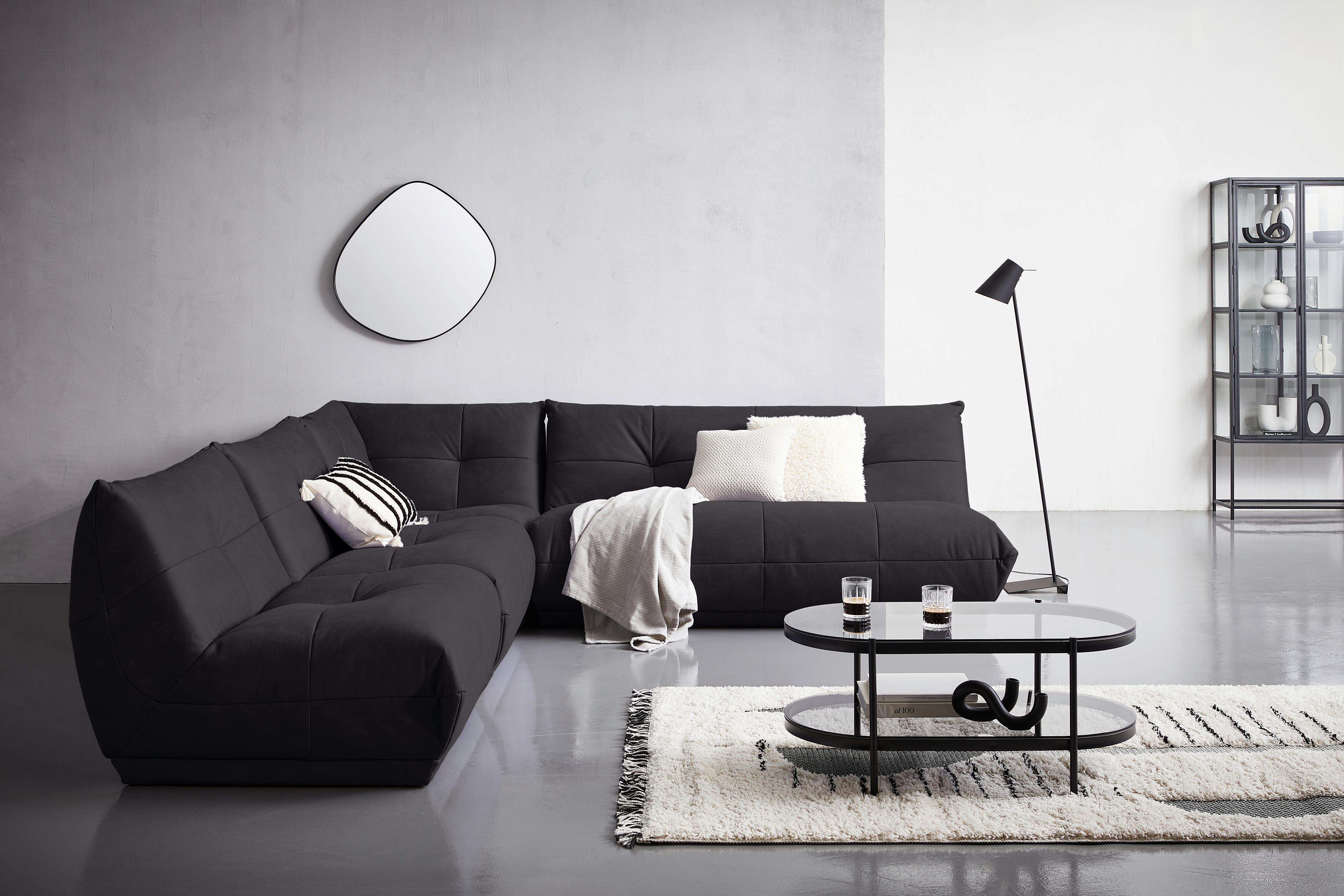Ecksofa Giselle Schwarz S: 315x285 cm - Schwarz, Trend, Textil (315/285cm) - Livetastic
