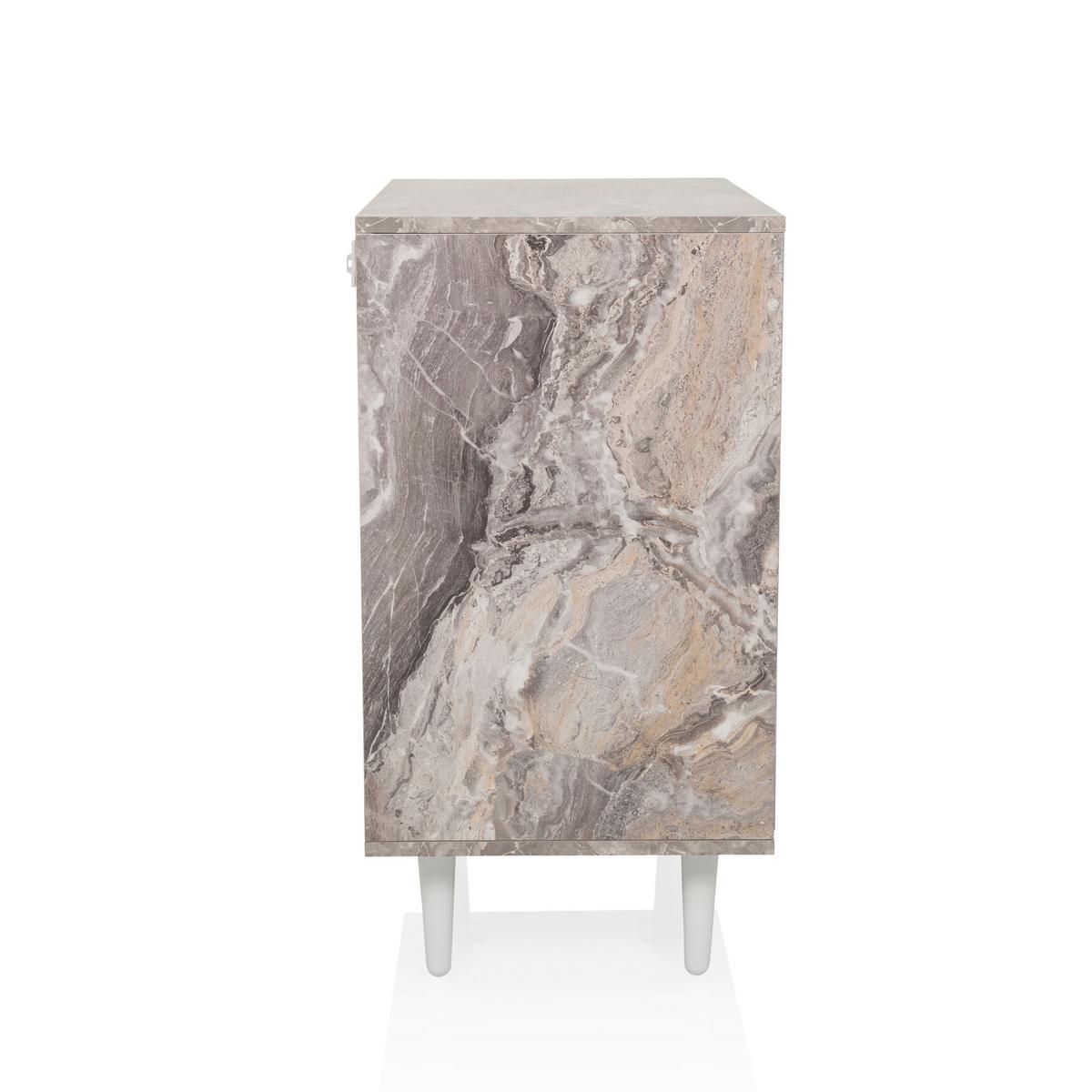 Kommode Lykkja Braun/Weiß B: 72 cm - Schwarz/Braun, MODERN, Holzwerkstoff (72/77/39,5cm) - MID.YOU