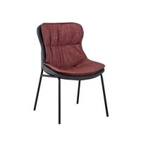 Stuhl Brady 200 Rotbraun - Rotbraun/Schwarz, Design, Textil/Metall (54/84/64cm) - Kayoom