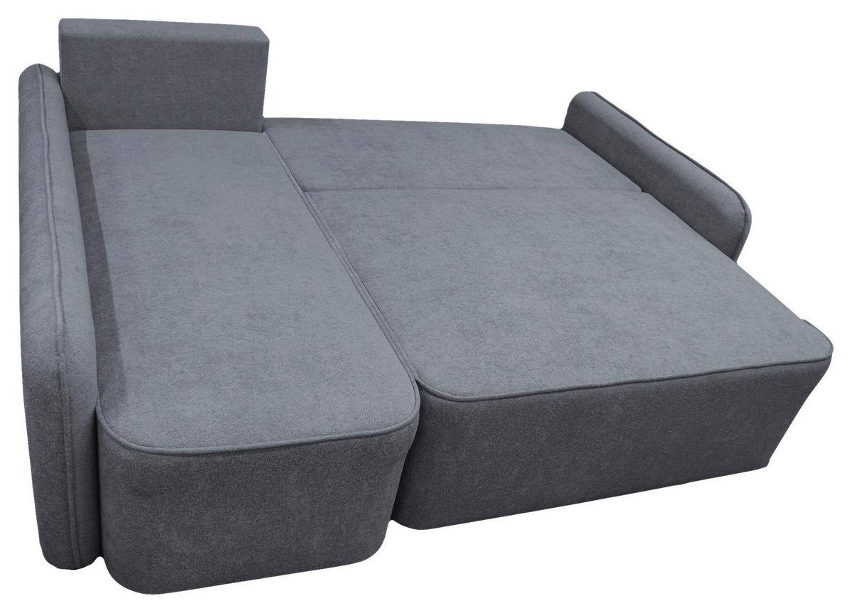 Ecksofa Fancy Grau 143x209 cm - Schwarz/Grau, Design, Textil (143/209cm) - MID.YOU