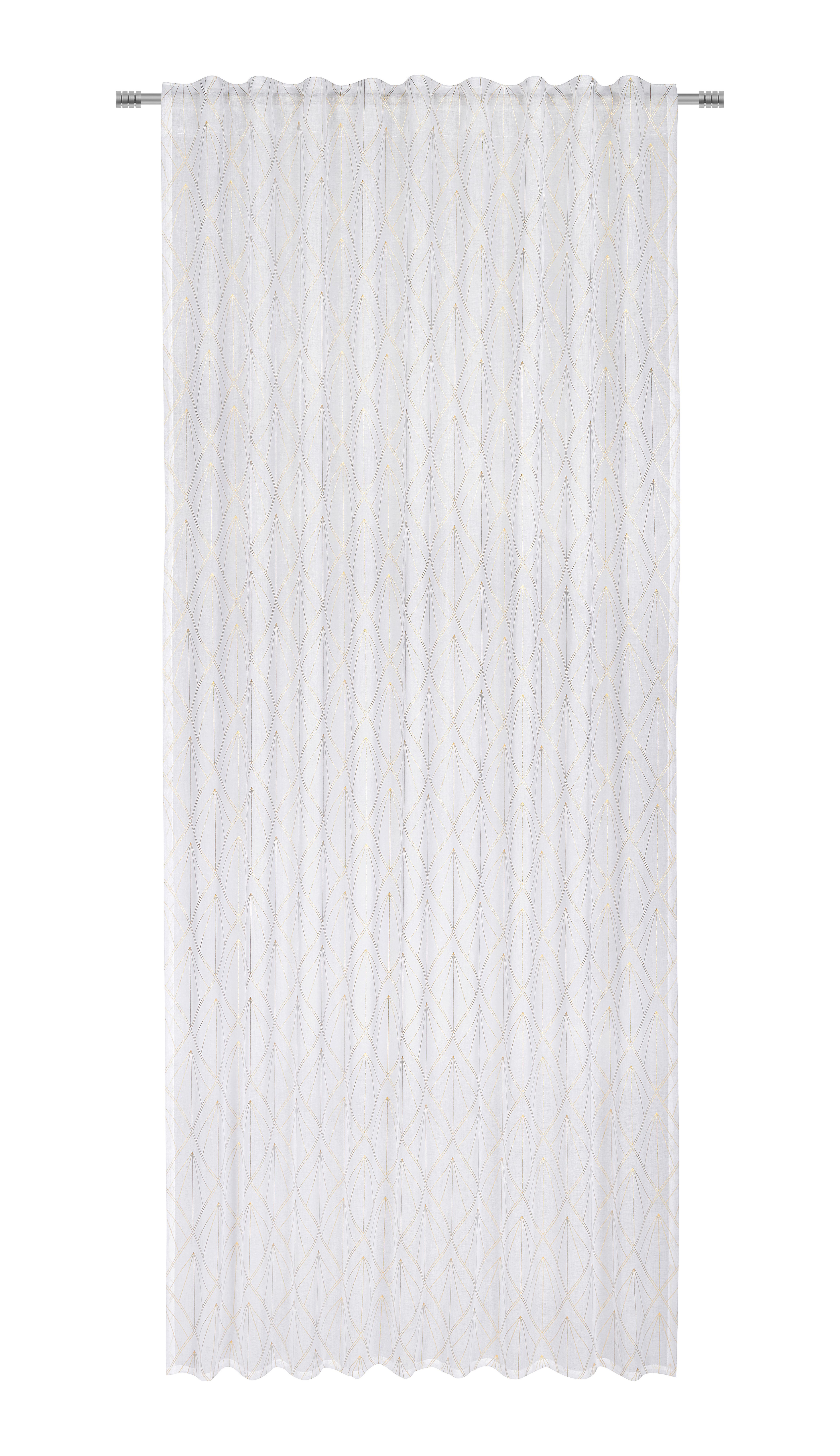 HOTOVÝ ZÁVĚS Esther, 135/245cm - bílá/barvy zlata, Romantický / Rustikální, textil (135/245cm) - Modern Living
