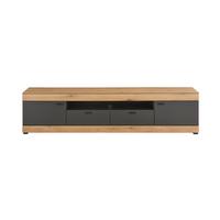 Lowboard Soleto Graphit-/Eichefarben B: 200cm - Eichefarben/Schwarz, Design, Holzwerkstoff (200/48/45cm) - MID.YOU