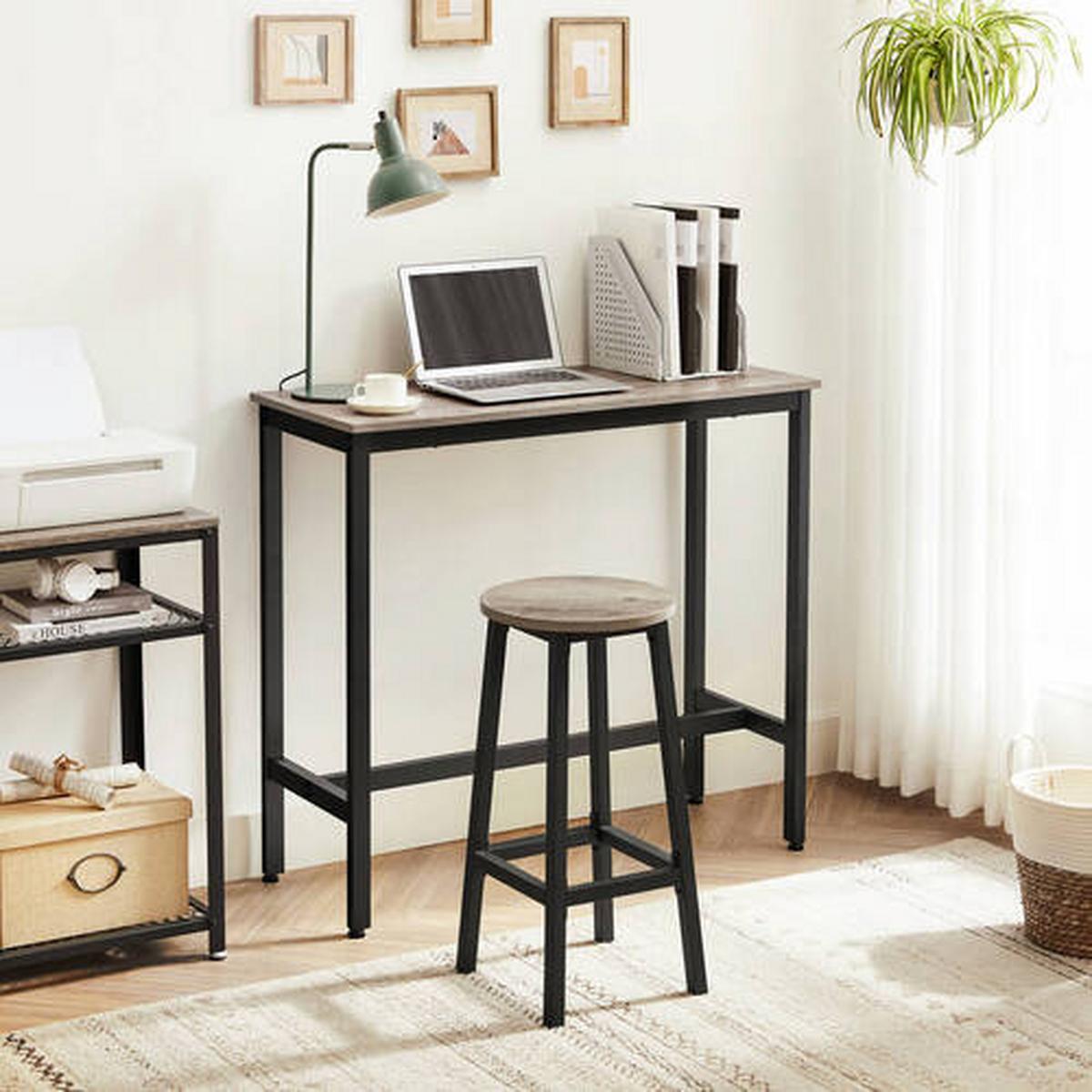 Bartisch Vasagel 100x40x90 cm Braun, Schwarz - Schwarz/Braun, Trend, Holzwerkstoff/Metall (100/40/90cm) - Boxxx
