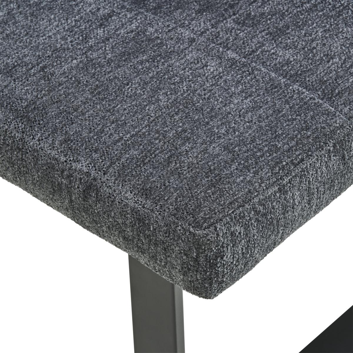 Eckbank Rico Dunkelgrau, Schenkel 152x191cm - Dunkelgrau/Schwarz, LIFESTYLE, Textil/Metall (152/191cm) - MID.YOU