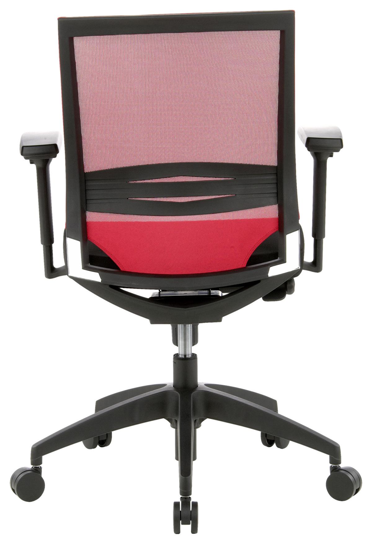 Drehstuhl Porto Base Rot/Schwarz - Rot/Schwarz, MODERN, Kunststoff/Textil (59/108/44cm) - MID.YOU