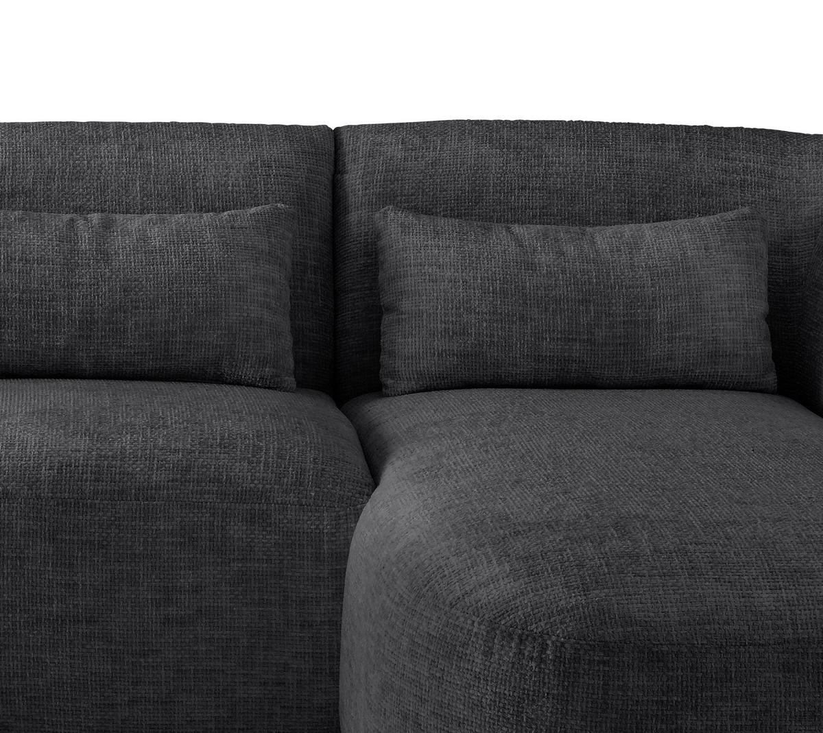 Ecksofa Caponi, Scwarz S: 256x160 Cm - Schwarz, MODERN, Textil (256/160cm) - Livetastic