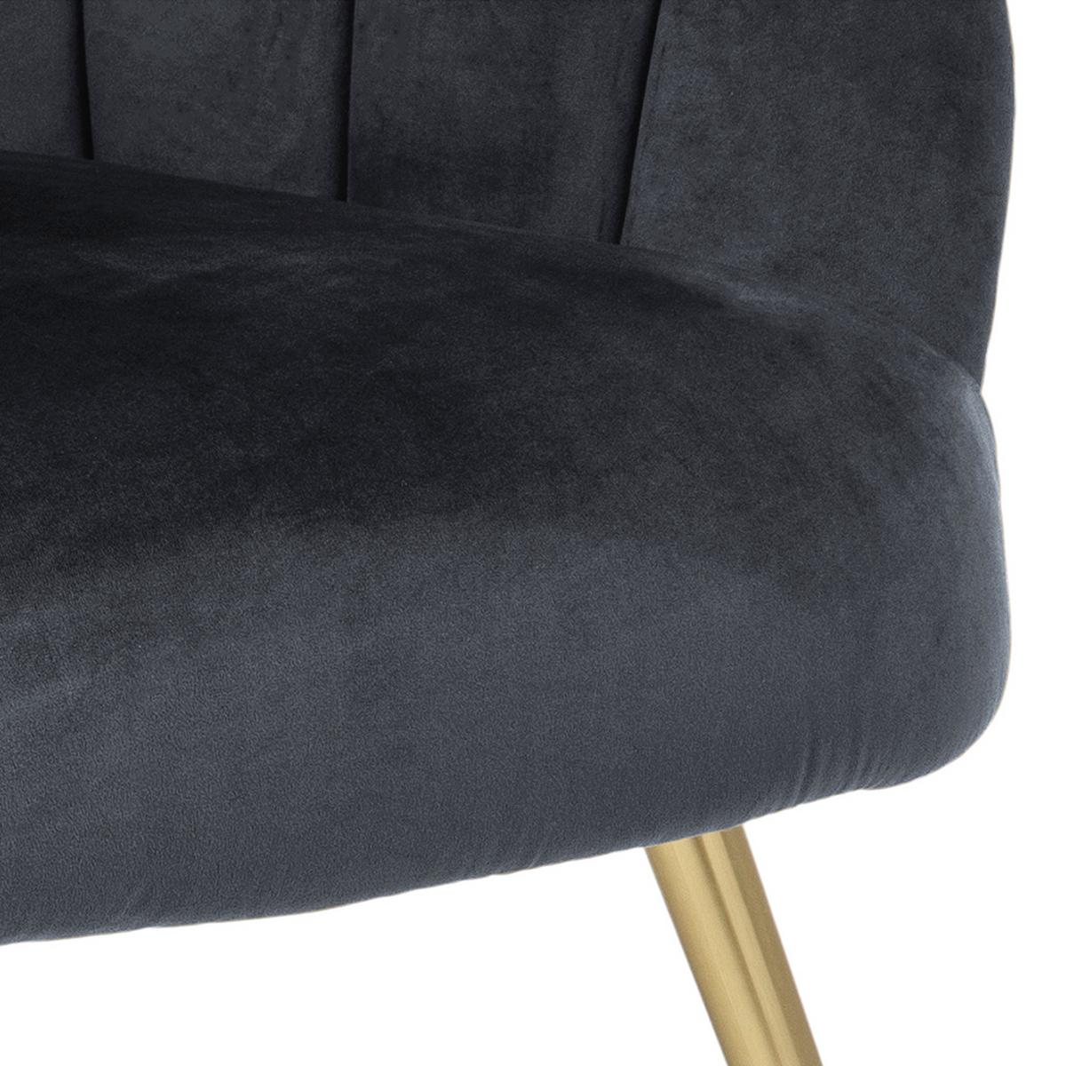 Lounge Křeslo DANIELLA šedá - tmavě šedá/barvy zlata, Design, kov/textil (76/81/76cm) - Livetastic