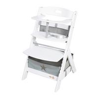 Hochstuhl, höhenverstellbar weiß - Hellgrau/Weiß, LIFESTYLE, Holzwerkstoff/Textil (44,5/80/54cm) - Roba