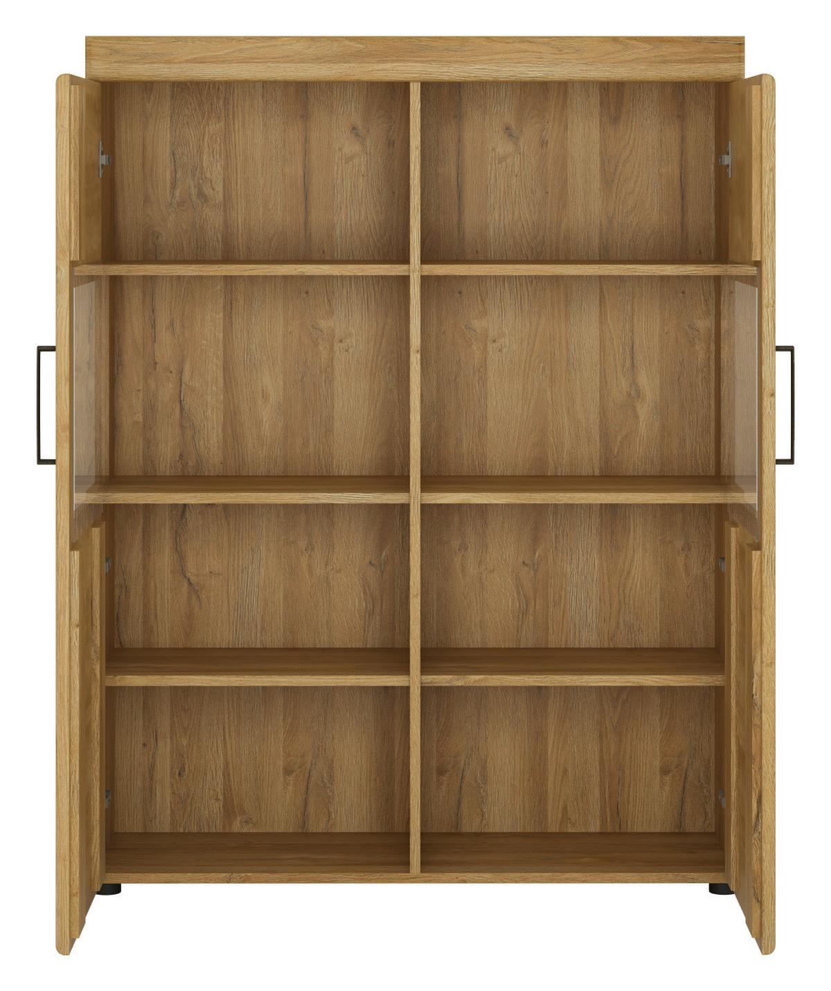 Vitrin Cortina - tölgyfa, Modern, faalapú anyag/Üveg (101,9/133/37,4cm)