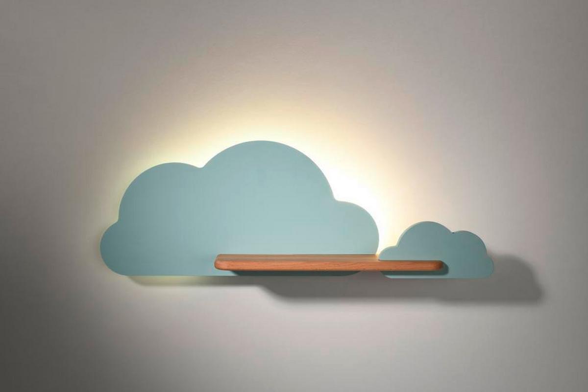 Kinderwandleuchte 21-75581 Cloud - Hellblau, Basics, Holz/Holzwerkstoff (53/12/18.5cm)