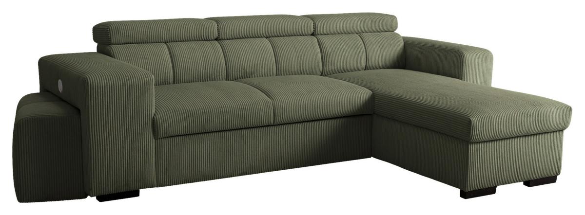 Ecksofa Sirius M olivgrün, 251x165cm - Olivgrün, KONVENTIONELL, Holz/Holzwerkstoff (251/165cm)