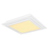 LED-Deckenleuchte L: 44,3 cm mit Fernbedienung - Weiß, Design, Kunststoff/Metall (44,3/44,3/6,3cm) - Globo