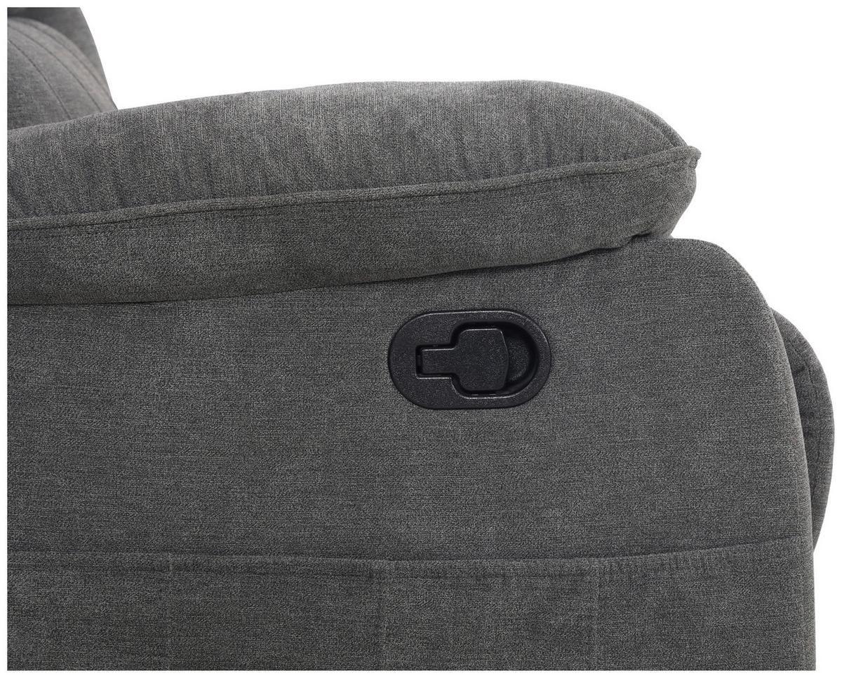 2-Sitzer-Sofa + Relaxfunktion Chester Grau B: 153 cm - Schwarz/Grau, Basics, Textil (153/101/90cm) - P & B