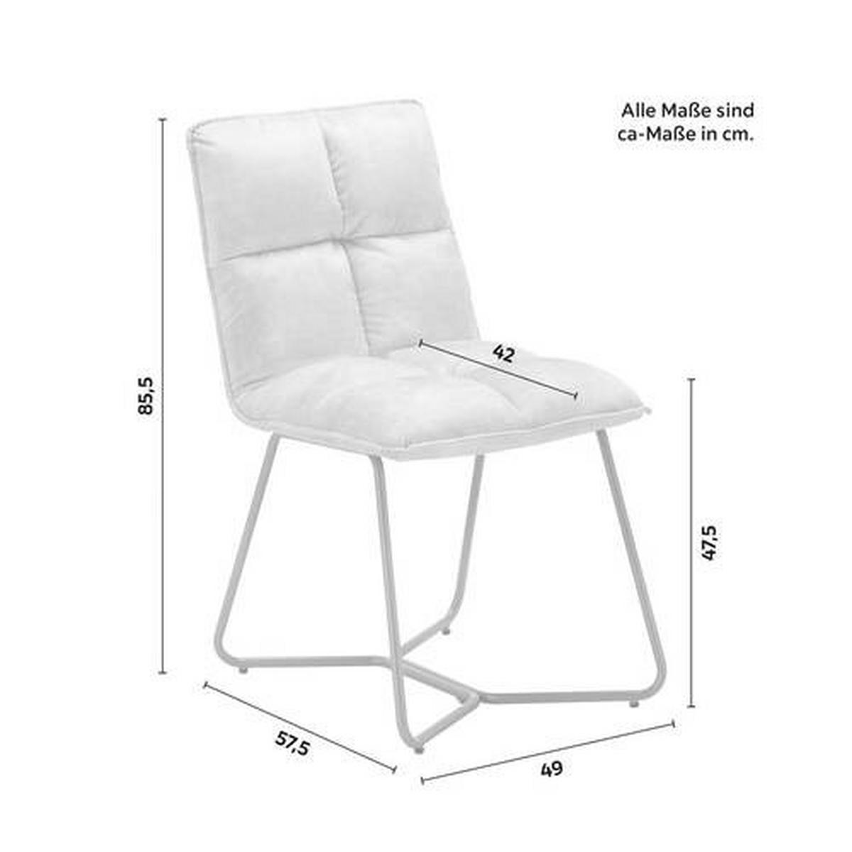 Stolička zo zamatu Fonia - béžová - zlatá/béžová, Modern, kov/drevo (49/85,5/57,5cm) - Bessagi Home