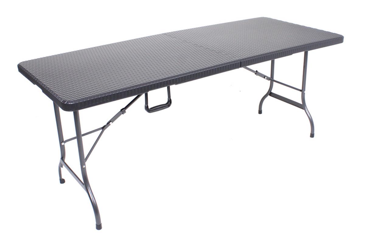 Gartentisch Klappbar Ventana L: 180 cm - Schwarz, Basics, Kunststoff/Metall (180/75/72cm) - Gardenson