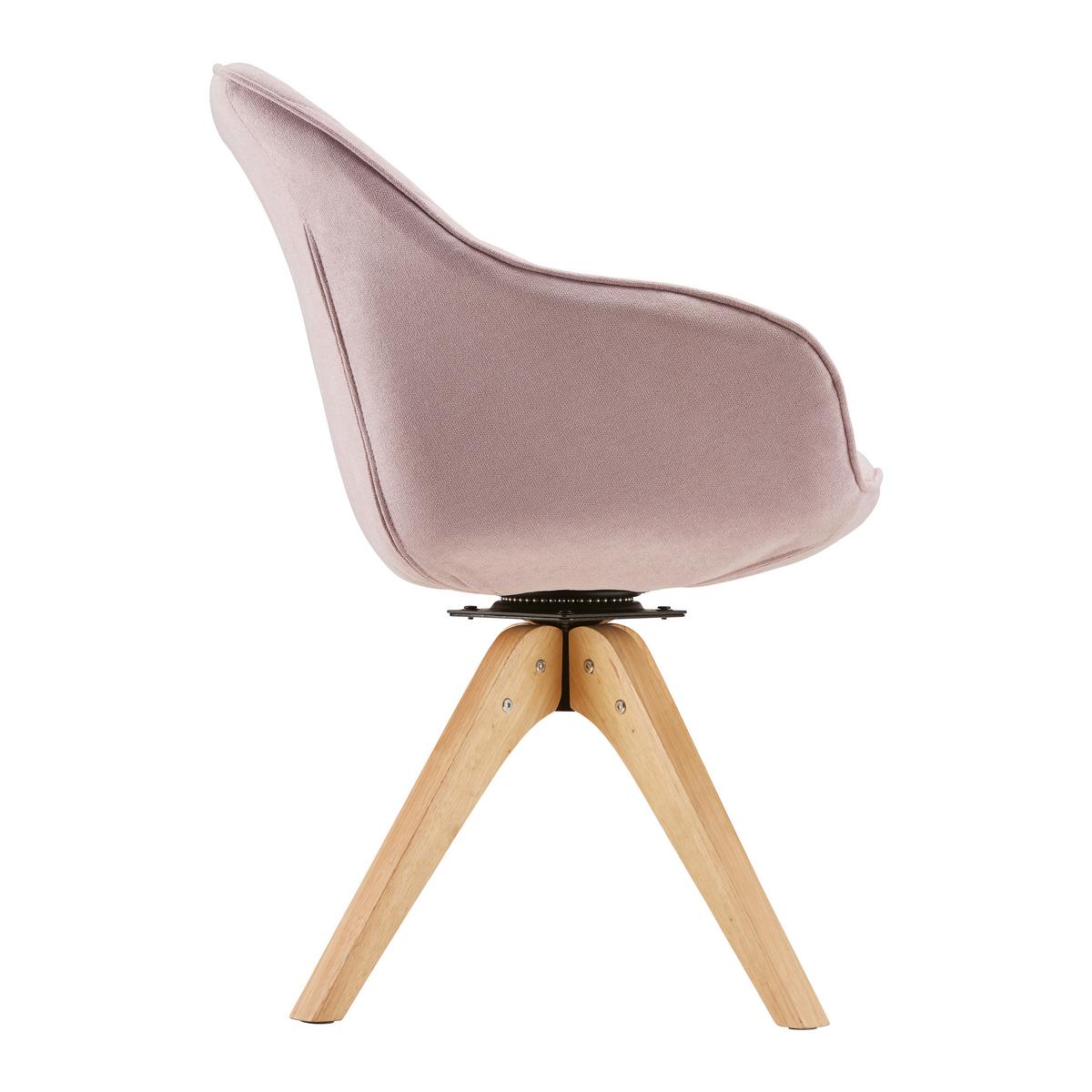 Jídelní židle LEONIE růžová - růžová/barvy dubu, Moderní, dřevo/textil (60/84/61cm) - Modern Living
