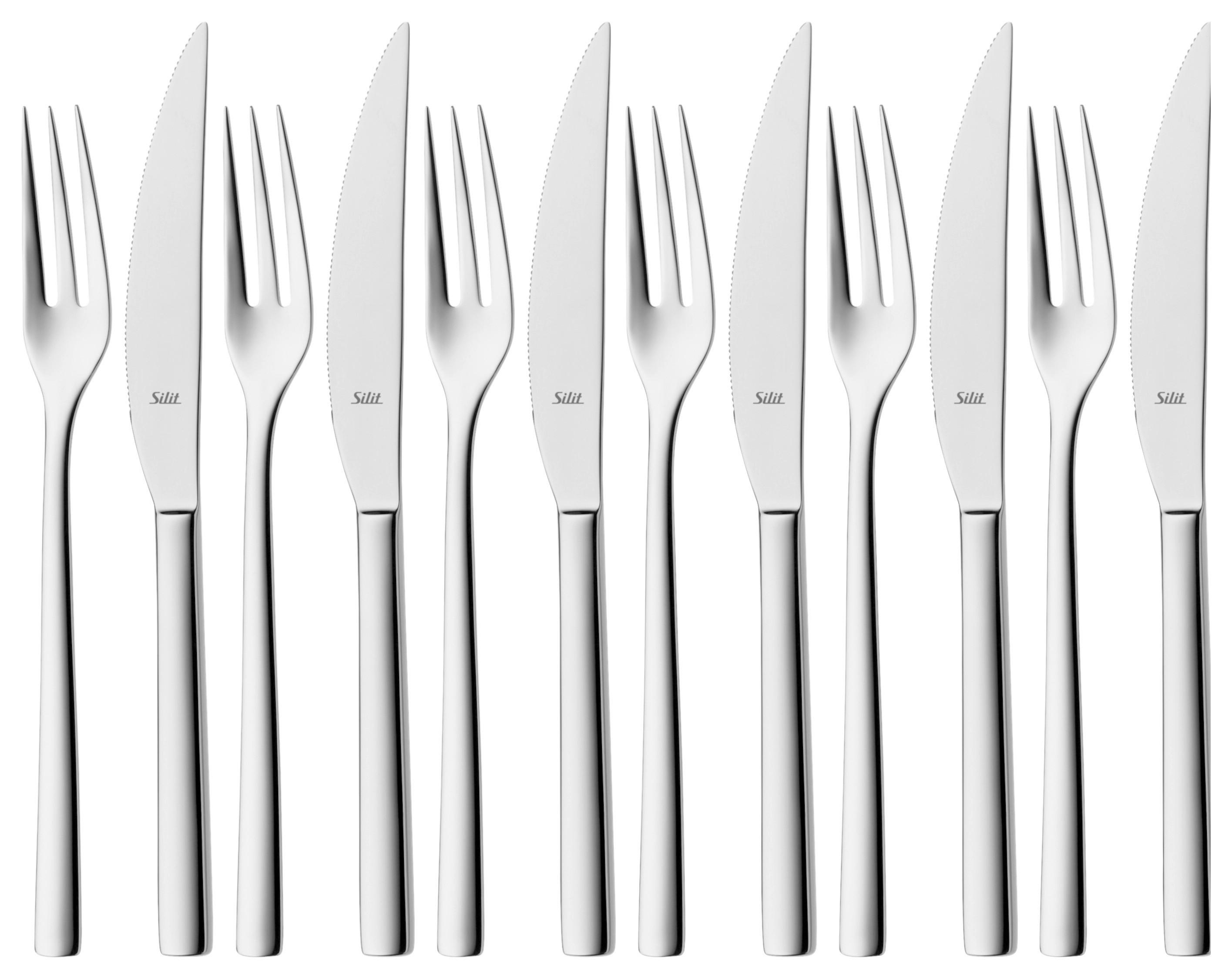 Steakbesteck Trend Steakbesteck - Edelstahlfarben, Basics, Metall (24,2/20,5/4cm) - Silit