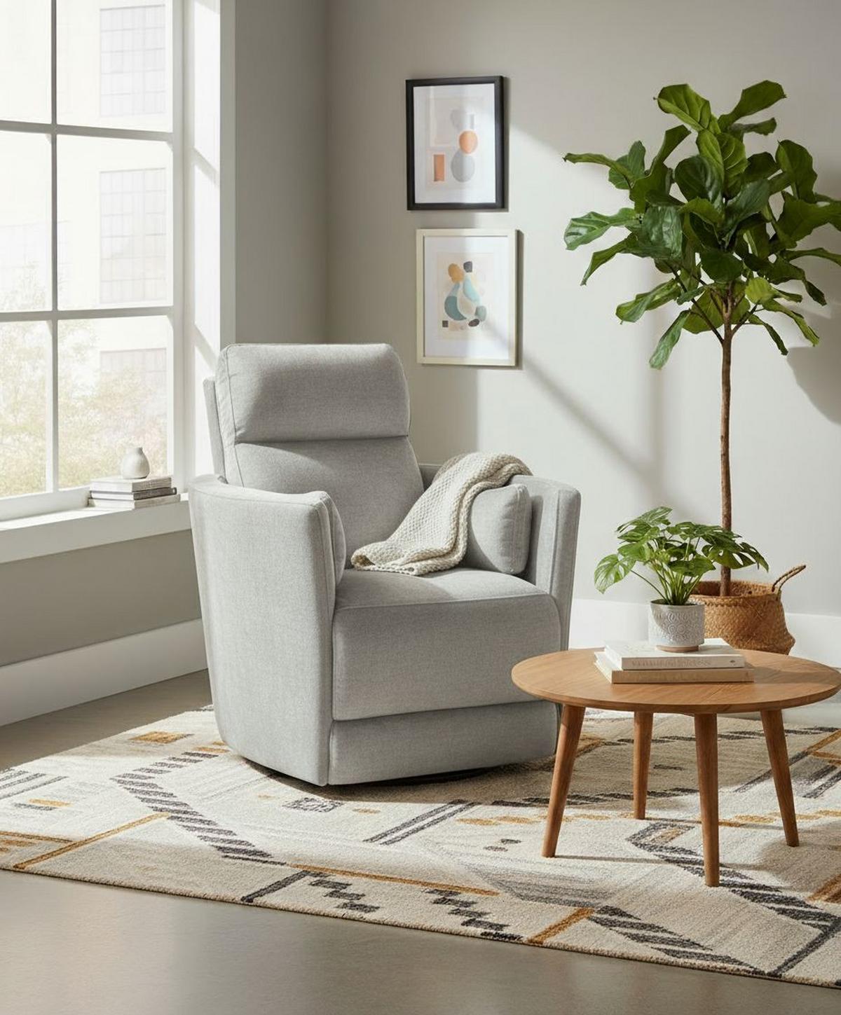 Fernsehsessel Swive Grau B: 91,4 Cm - Schwarz/Grau, MODERN, Textil (91,4/101,6/96,5cm) - Livetastic