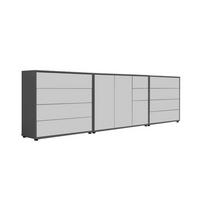 Sideboard Mailand Anthrazit/weiß B: 263,5cm - Anthrazit/Schwarz, MODERN, Holzwerkstoff (263,5/73/33cm) - MID.YOU