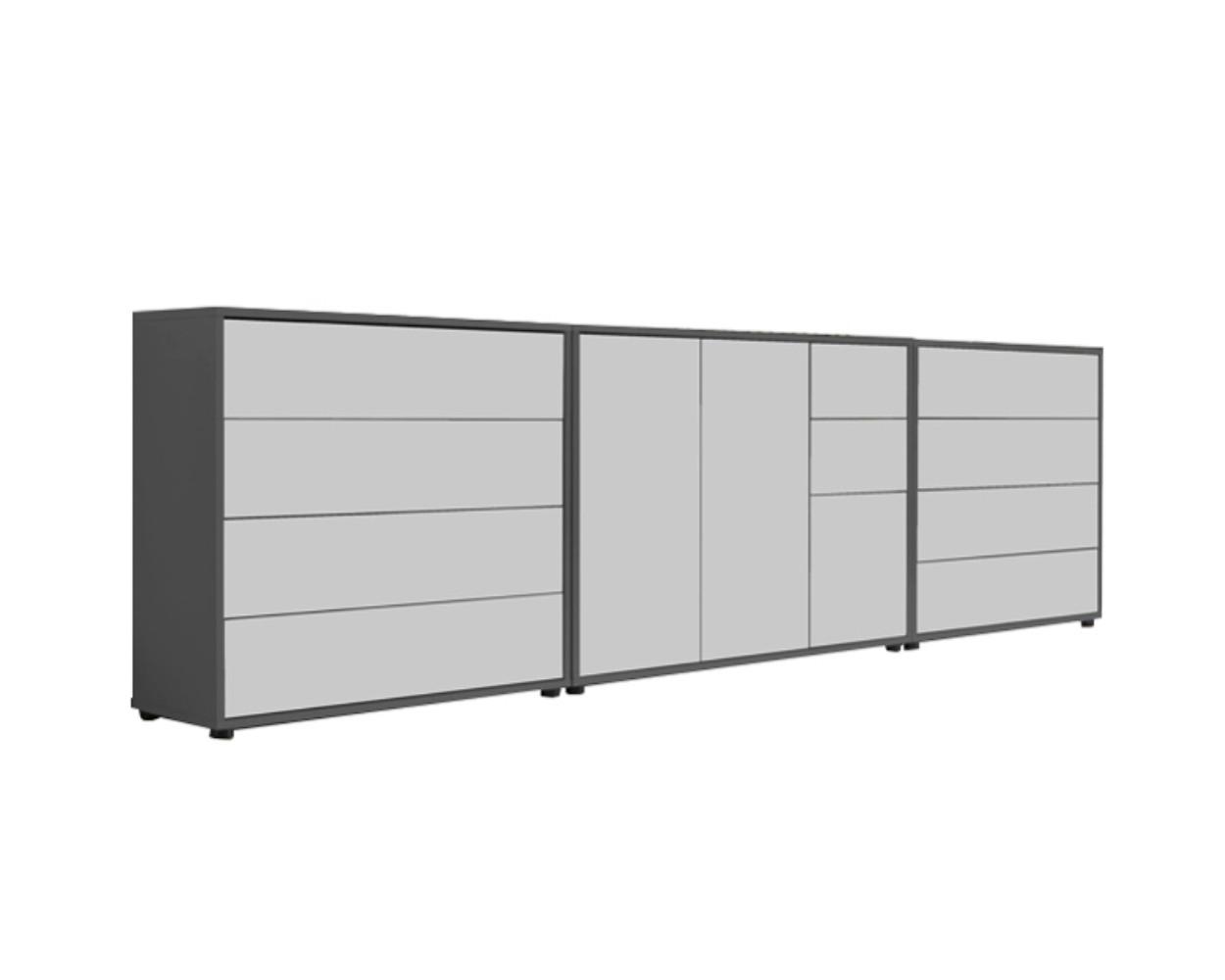 Sideboard Mailand Anthrazit/Weiß B: 263,5cm