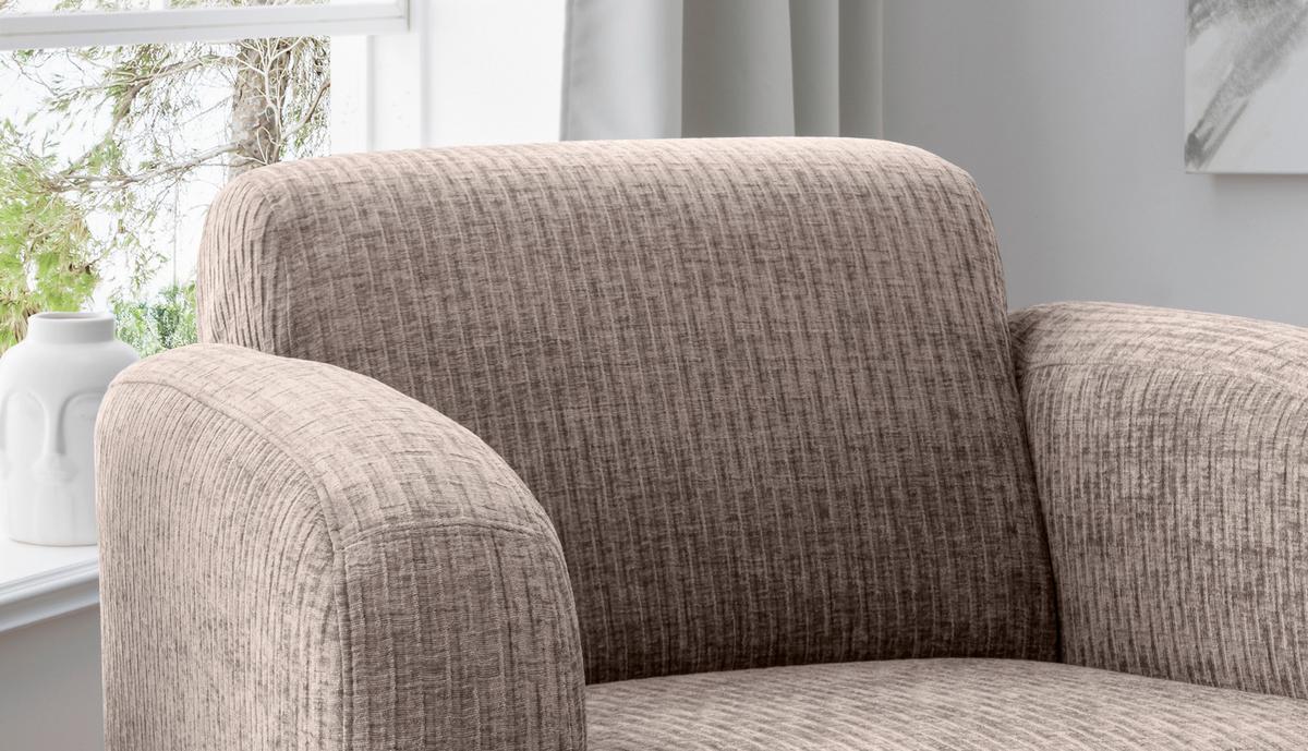 Polstersessel Mit Armlehnen Marone, Beige, B: 85 Cm - Beige/Schwarz, MODERN, Textil (85/76/90cm) - Livetastic
