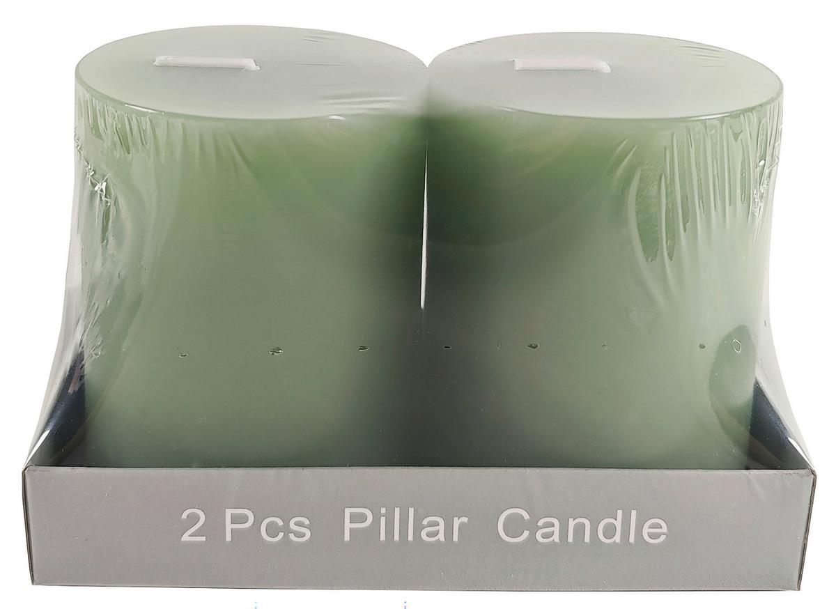 Tömbgyertya Sophie - zsályazöld, Konventionell, természetes anyagok (6,8/9cm) - Ondega