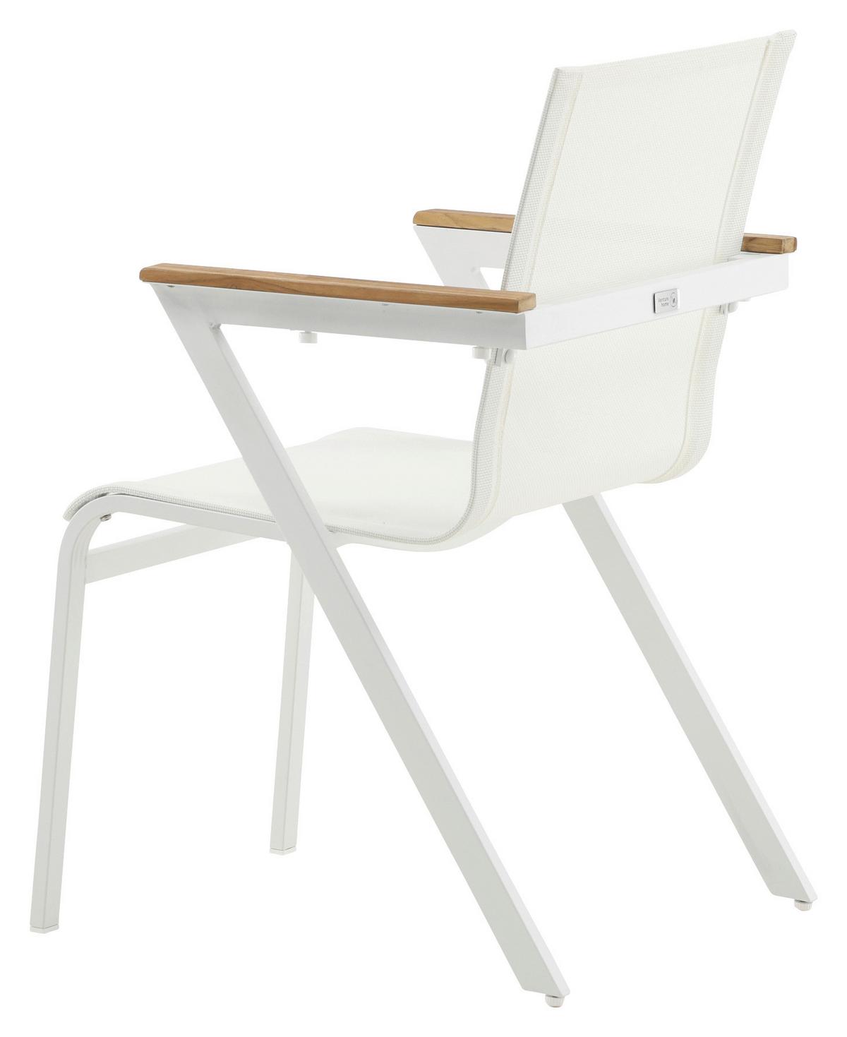 Gartensessel Stapelbar Mexico Aluminium - Weiß, KONVENTIONELL, Holz/Metall (57/87/61cm) - Gardenson