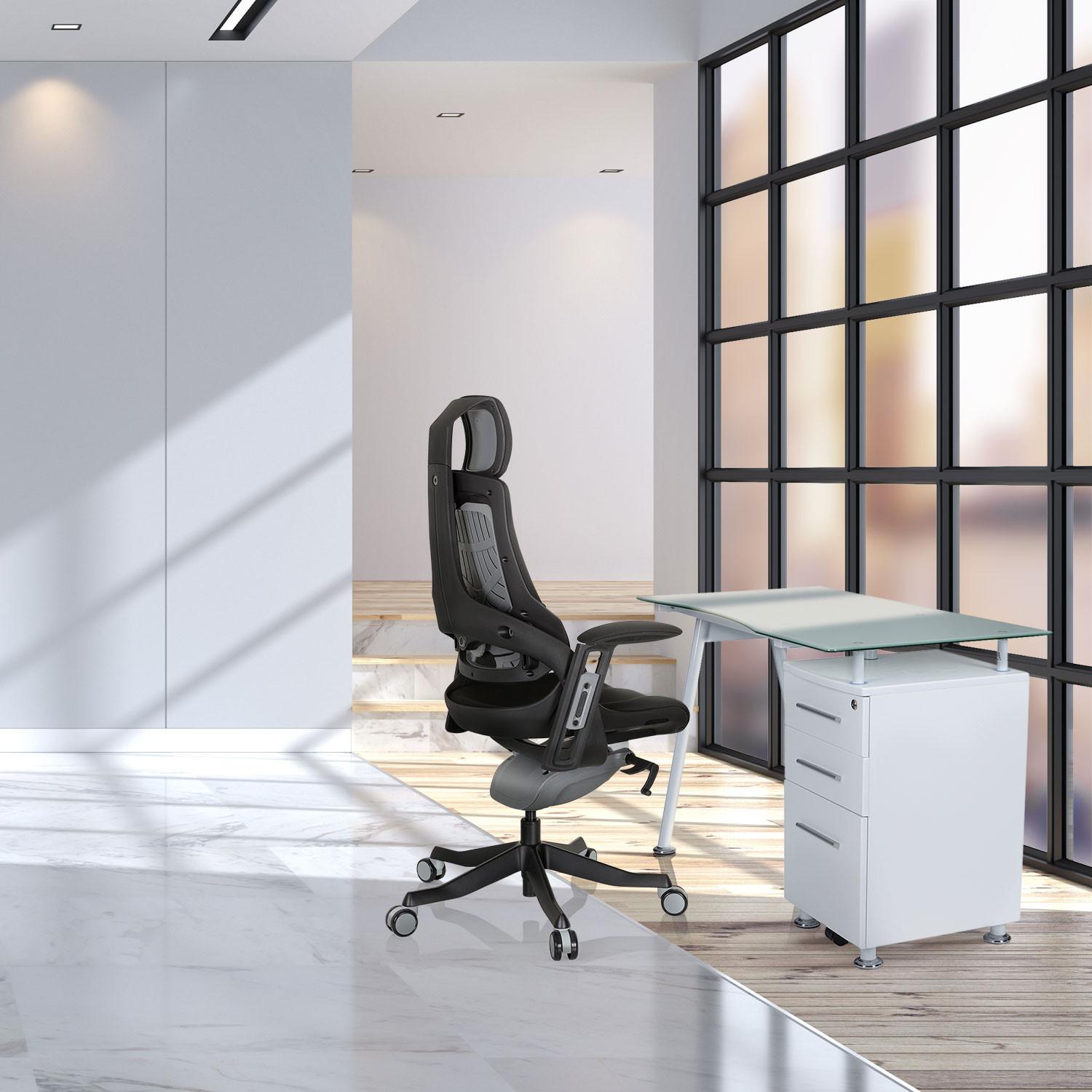 Drehstuhl Spektre Black Schwarz - Schwarz, MODERN, Kunststoff/Textil (67/116/54cm) - MID.YOU