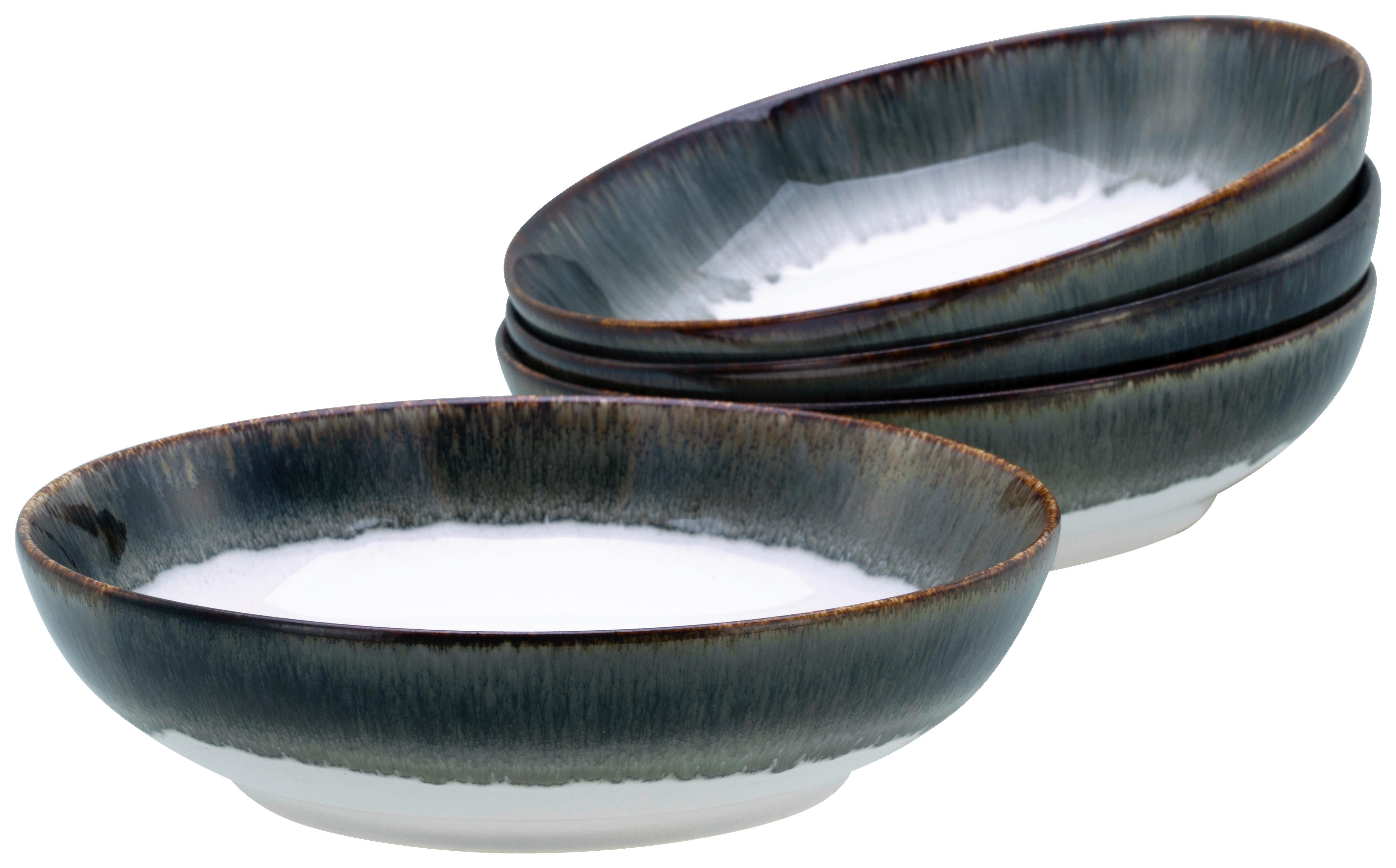 Schüsselset 4 -Teilig. Cascade Steinzeug: Weiß/Grau - Weiß/Grau, Design, Keramik - Creatable