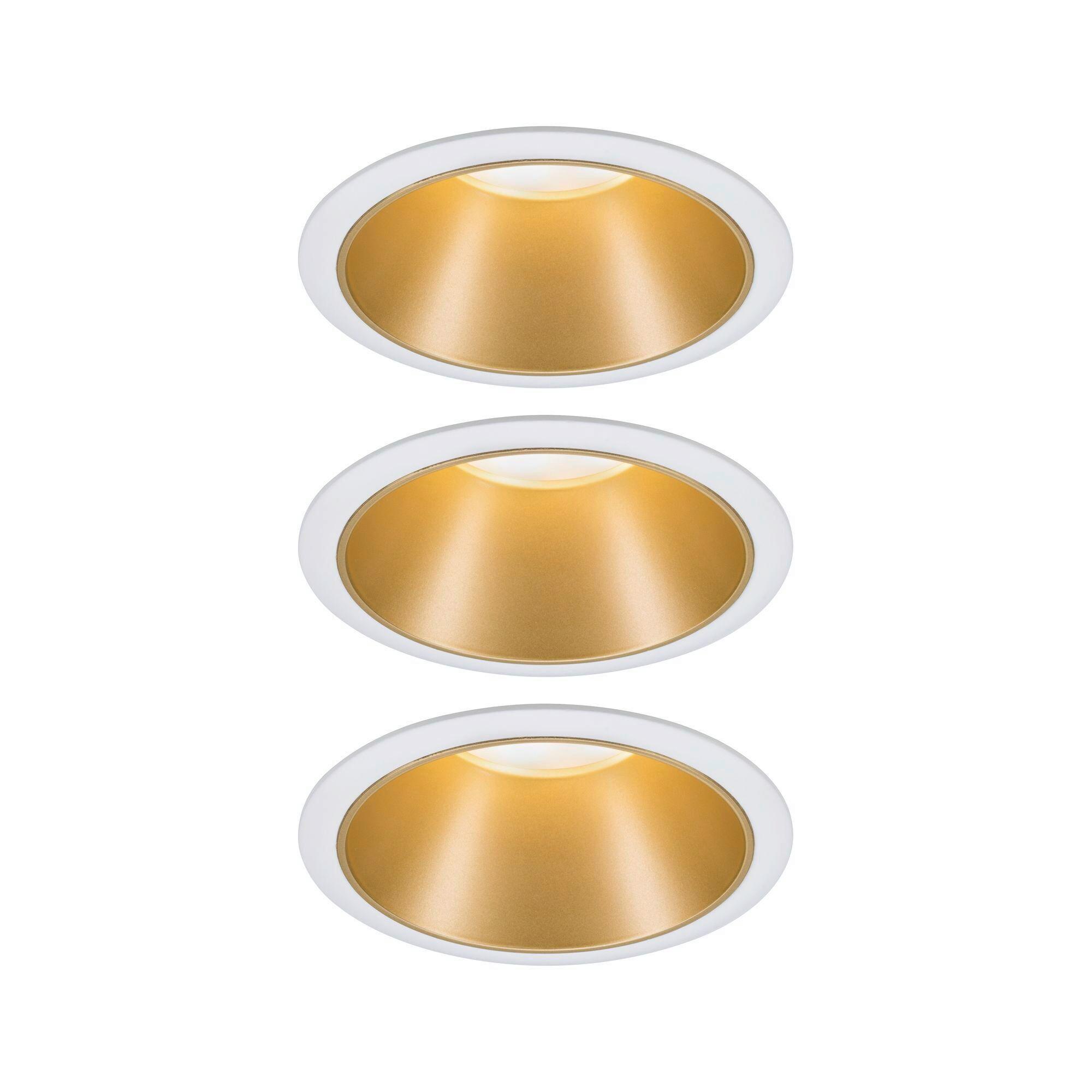 Einbauspot Ø 8,8 cm Weiß/ Goldfarben 3-teilig dimmbar - Design (8,8cm) - Paulmann