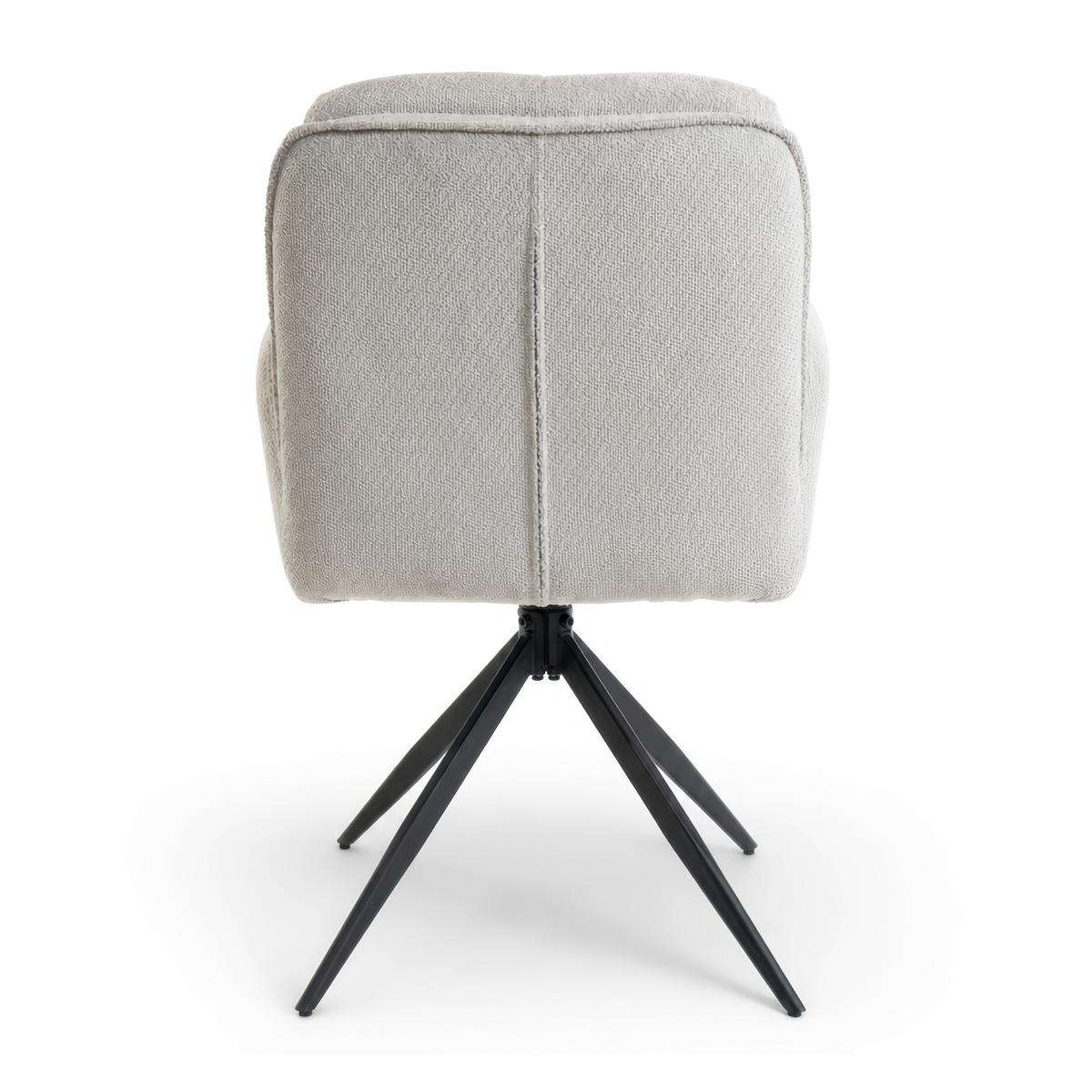 Židle Nalani Greige látkový potah, otočné - tmavě šedá/šedobéžová, Moderní, kov/textil (58/86/62cm) - Bessagi Home