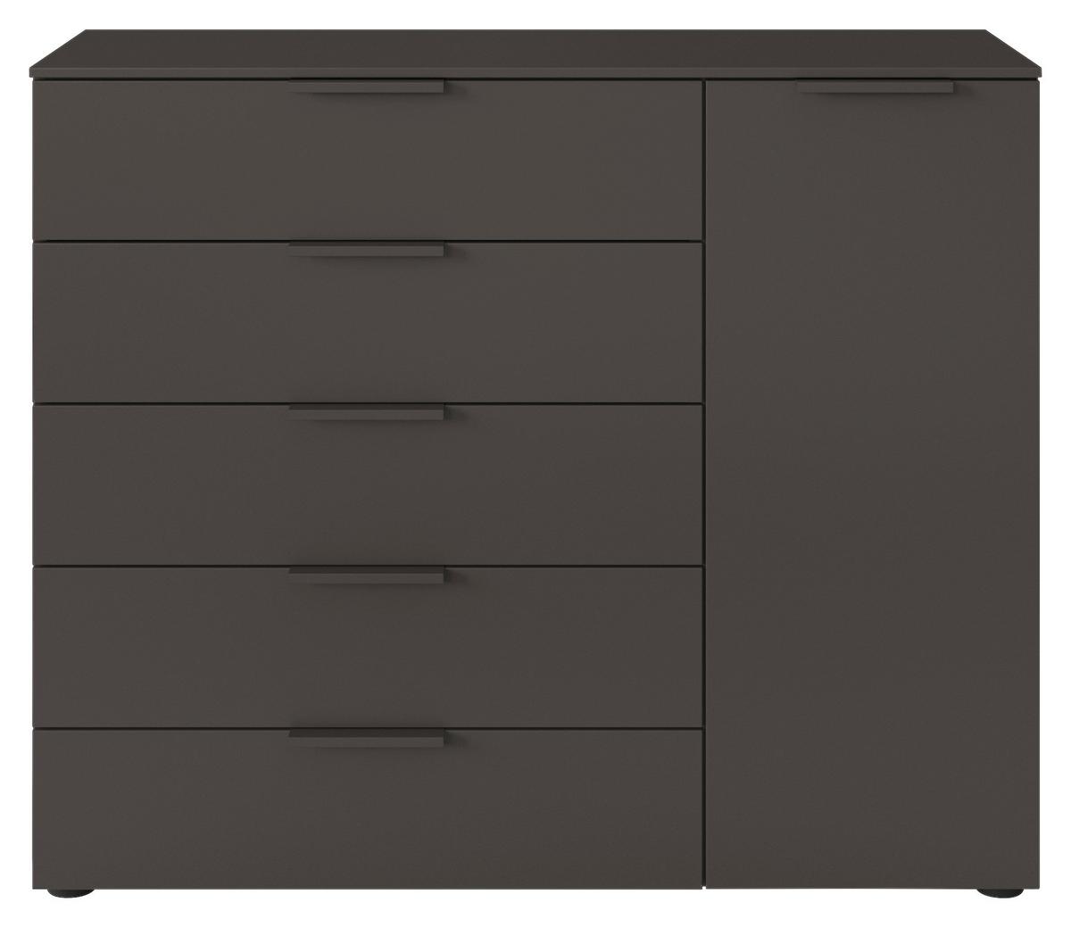 Kommode 120 cm Flipp Graphitfarben - Schwarz/Graphitfarben, MODERN, Holzwerkstoff (120/100/42cm) - Rauch Möbel