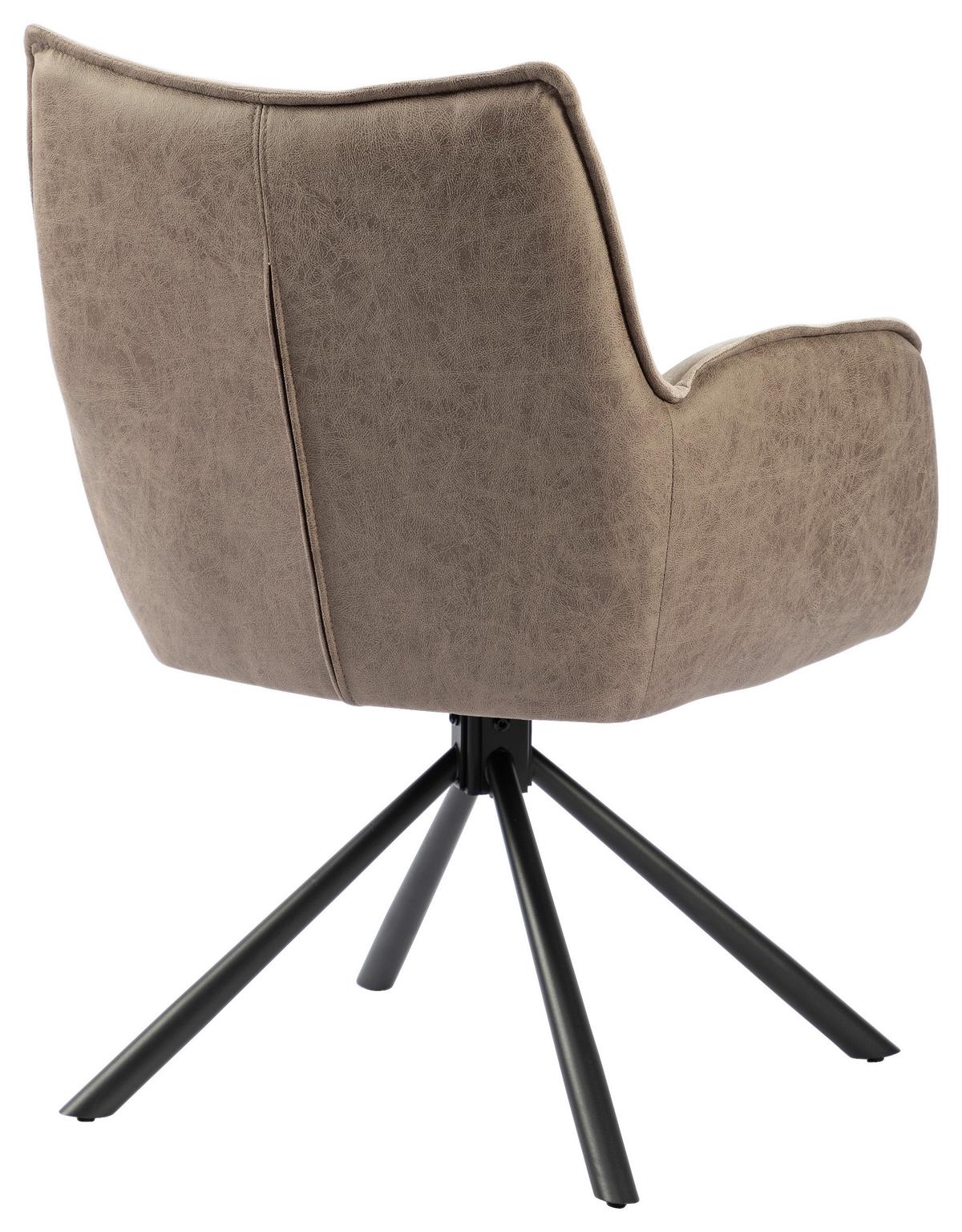 Armlehnstuhl Verona Beige B: 60 cm - Beige/Schwarz, MODERN, Textil/Metall (60/87/63cm) - MID.YOU