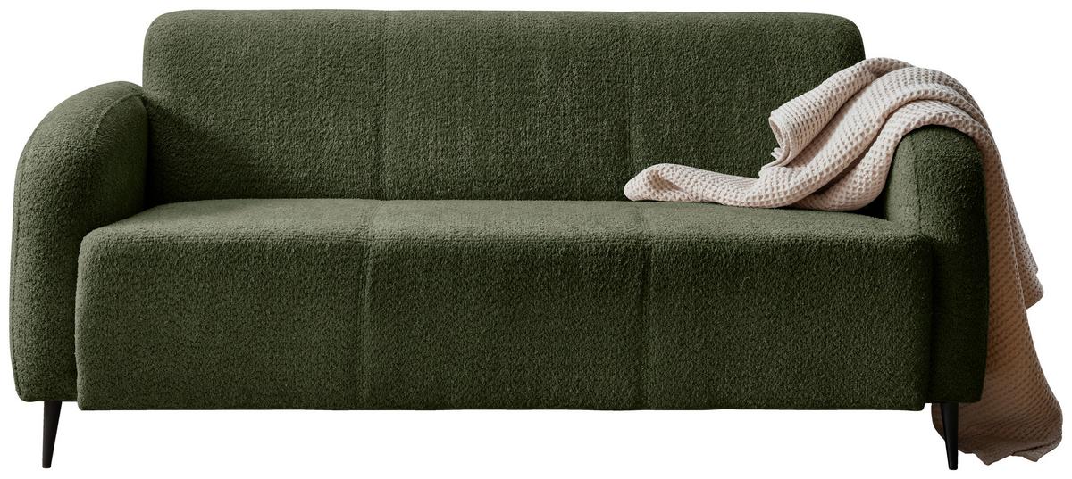 3-Sitzer-Sofa Marone Dunkelgrün B: 180cm - Dunkelgrün/Schwarz, MODERN, Textil (180/76/90cm) - Livetastic