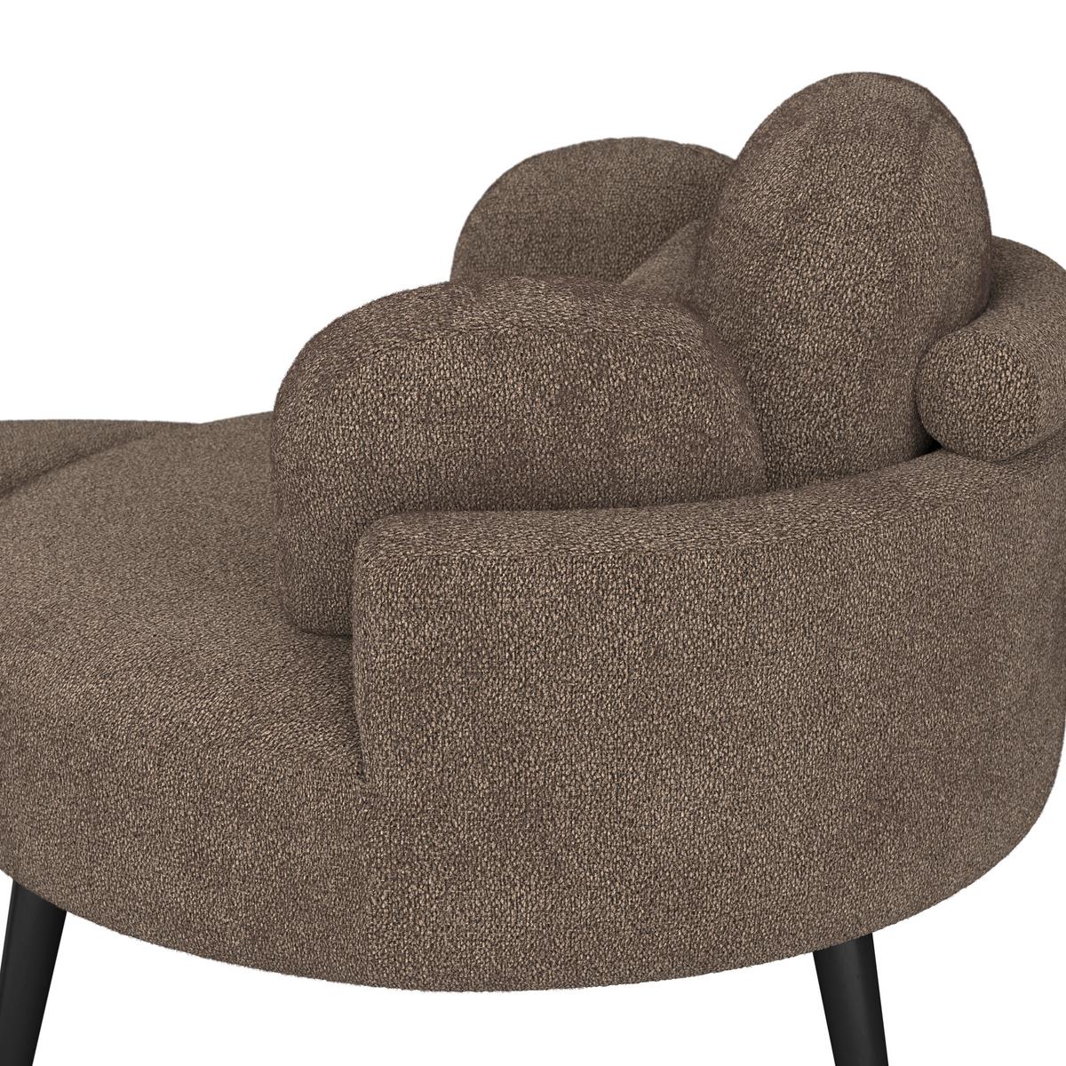 Křeslo s taburetem BIANCA, hnědá žinylka, max. 150 kg - přírodní barvy/hnědá, Moderní, dřevo/textil (111/69/152cm) - Bessagi Home