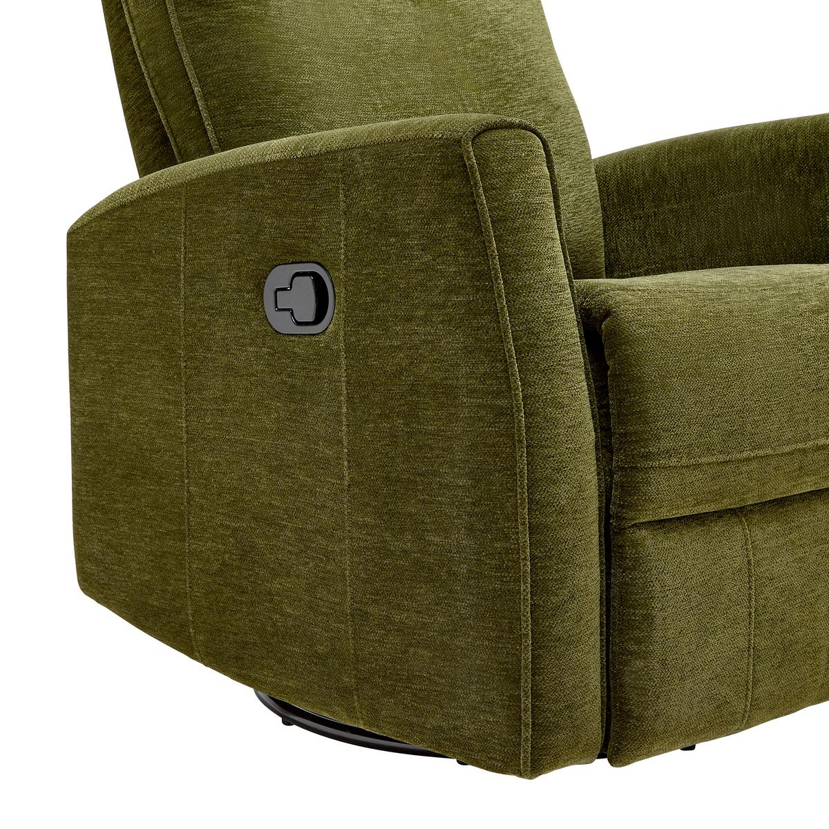 Relaxačné kreslo MELINDA, zelená tkanina, max. 140 kg - čierna/zelená, Konventionell, kov/drevo (76/103/96cm) - Mömax