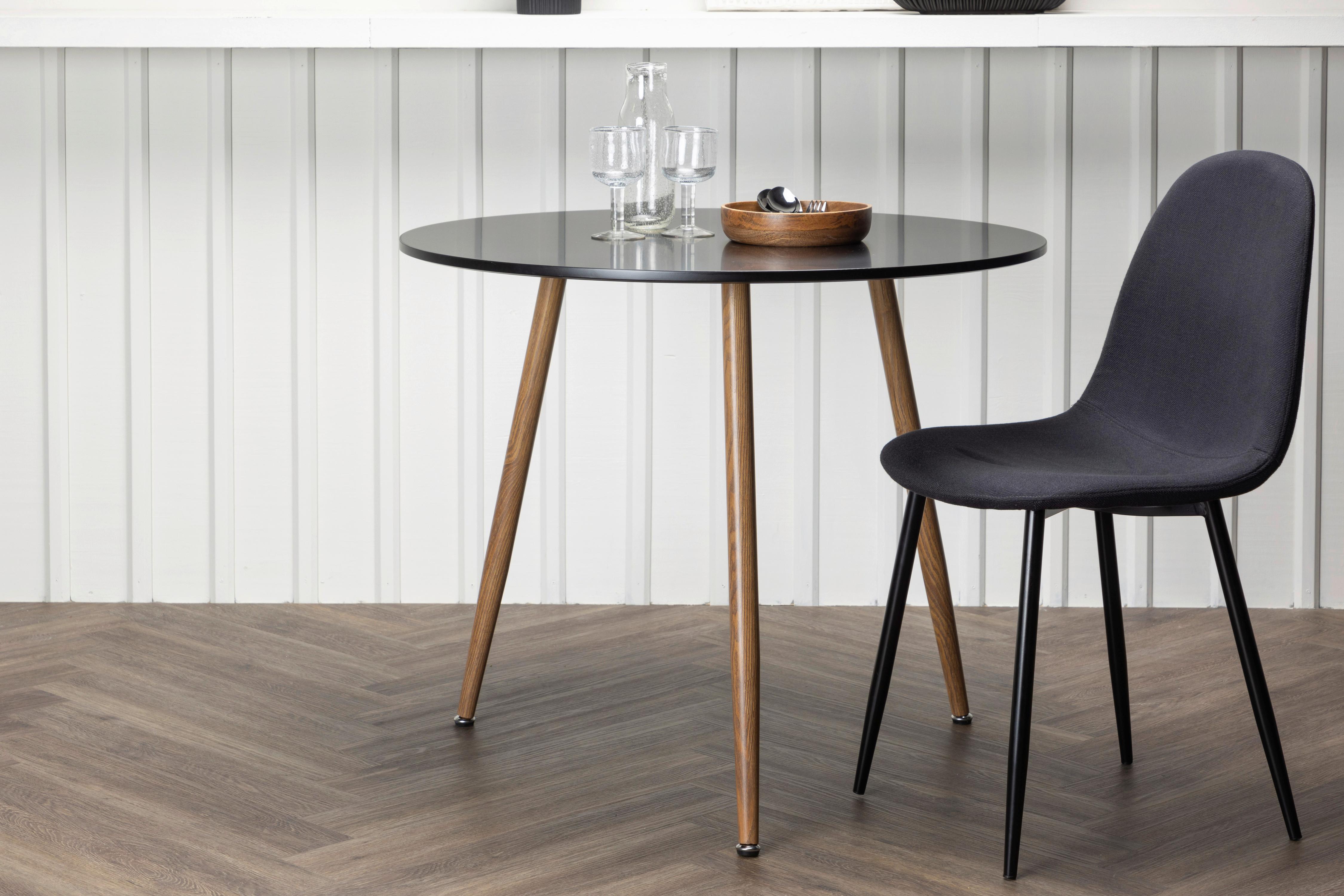 Esstisch Polar - Hellbraun/Schwarz, Design, Holzwerkstoff/Metall (90/90/75cm) - Livetastic