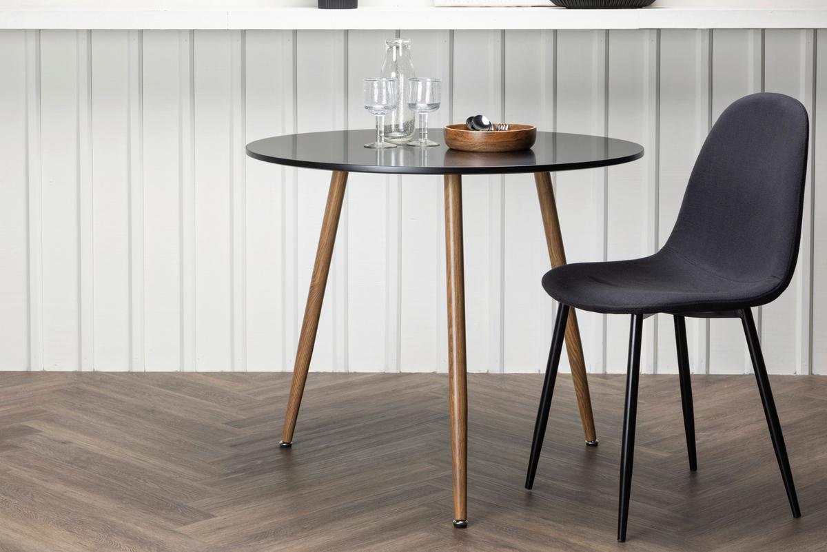 Esstisch Polar - Hellbraun/Schwarz, Design, Holzwerkstoff/Metall (90/90/75cm) - Livetastic