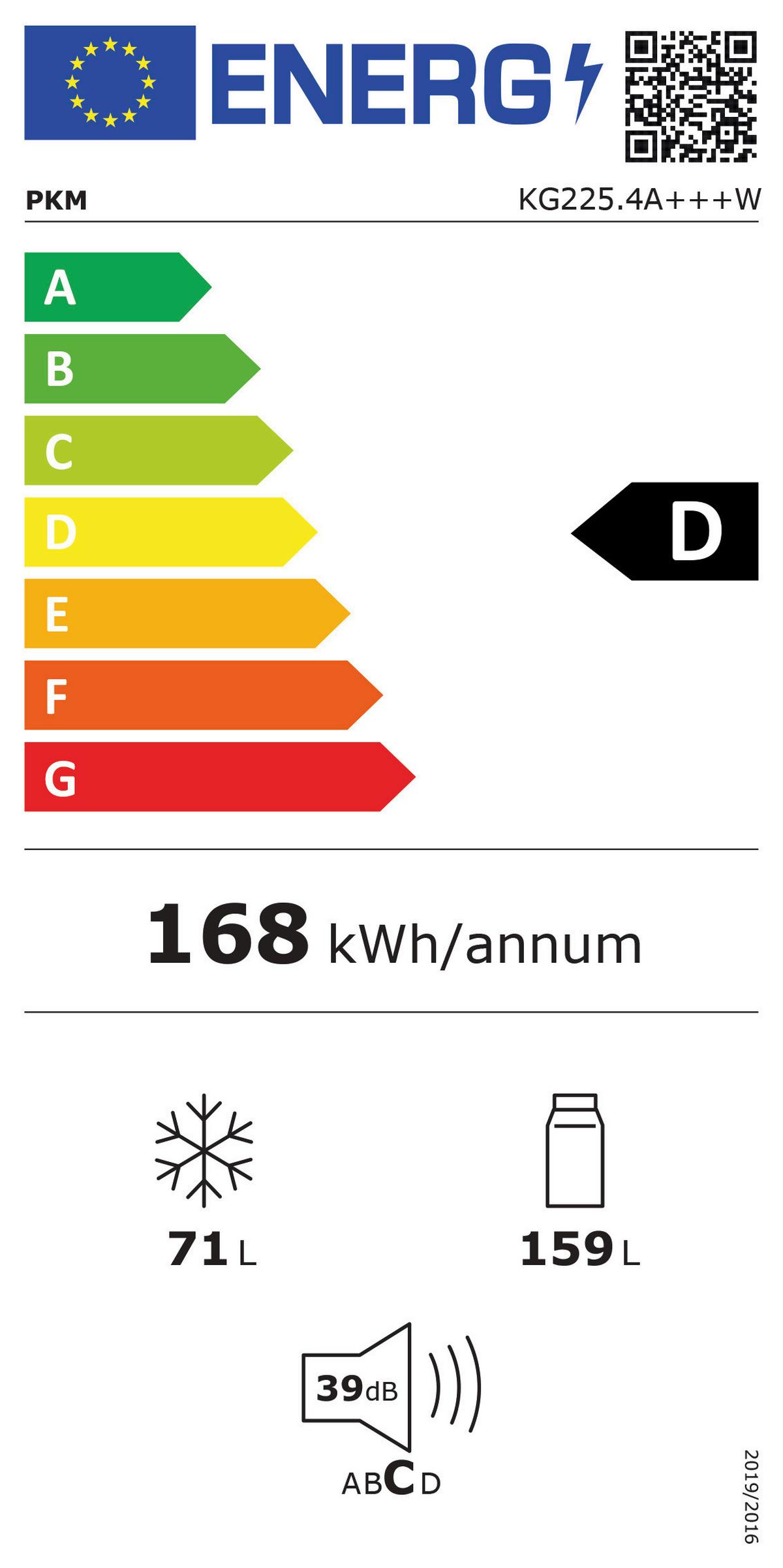 Kühl-Gefrier-Kombination Kg225.4a+++ix - Edelstahlfarben, Trend, Kunststoff/Metall (55,4/161,3/55,8cm) - PKM