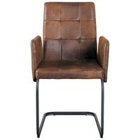 Armlehnstuhl Bordal Braun Gepolstert - Schwarz/Braun, MODERN, Textil/Metall (52/91/59,5cm) - MID.YOU