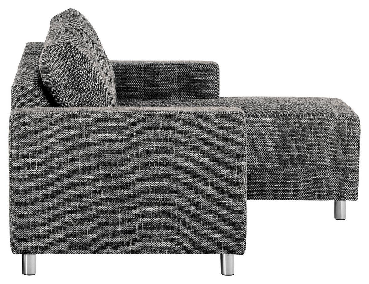 Ecksofa Grenwood Dunkelgrau S: 200x144 cm - Chromfarben/Dunkelgrau, Design, Textil (200/144cm) - MID.YOU