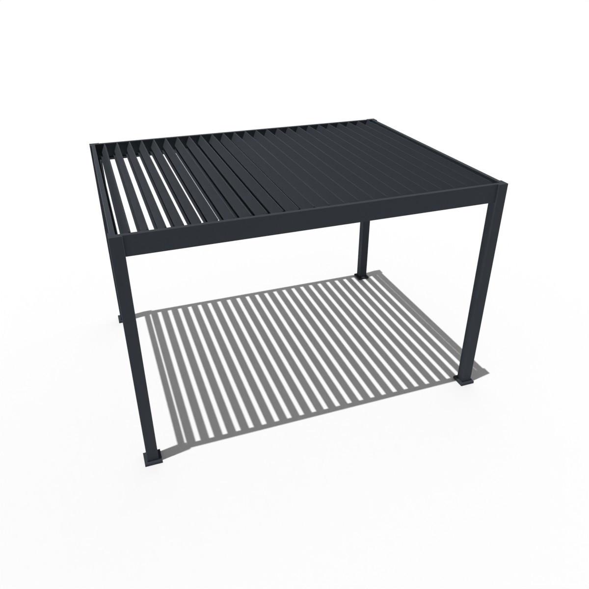 Pergola Deluxe 400x255x300cm Wetterfest, Elektrisch - Anthrazit, Basics, Metall (400/255/300cm) - Gardenson