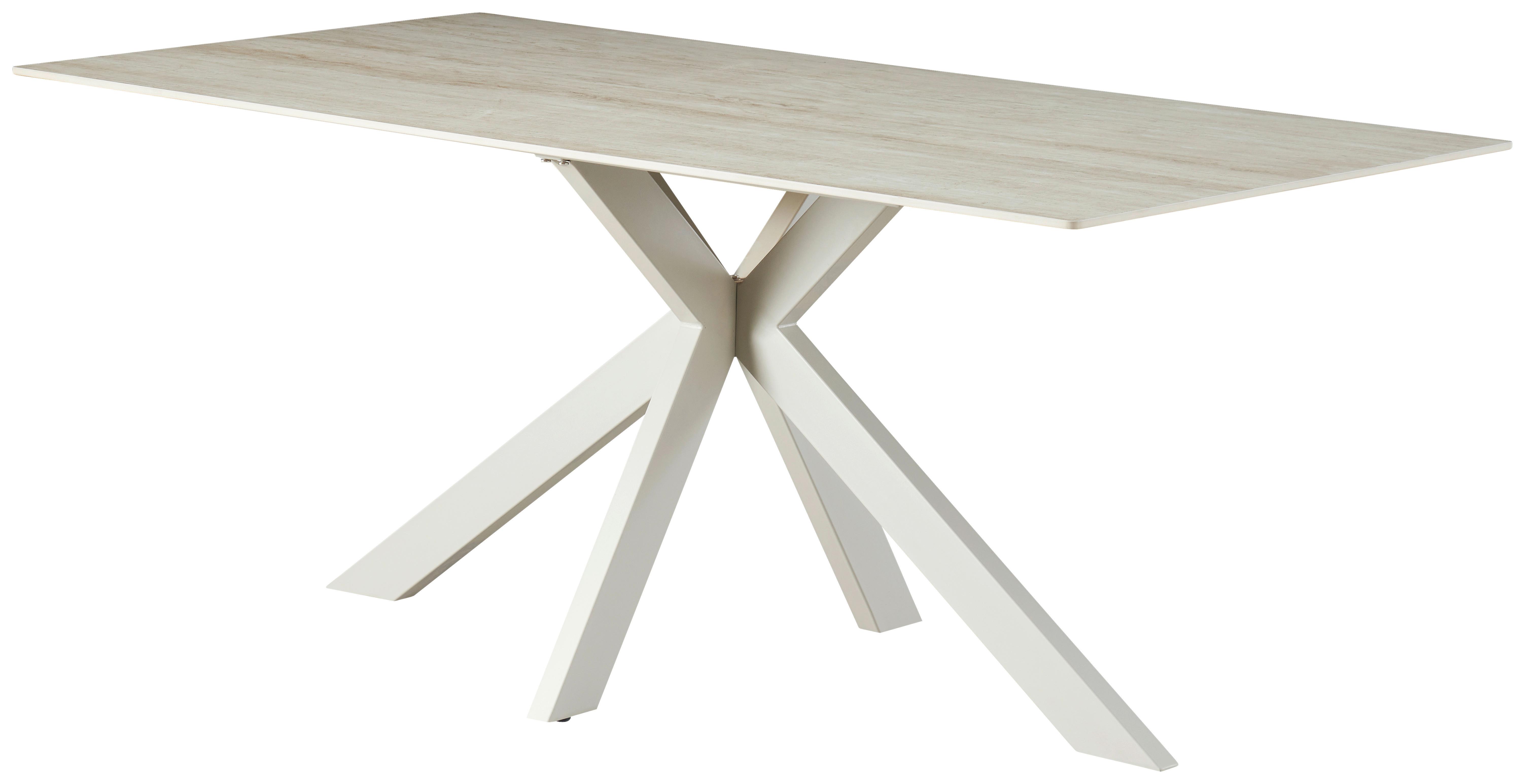 Esstisch Logan Keramik Beige, B: 180 cm - Beige, KONVENTIONELL, Keramik/Metall (180/76/90cm) - MID.YOU